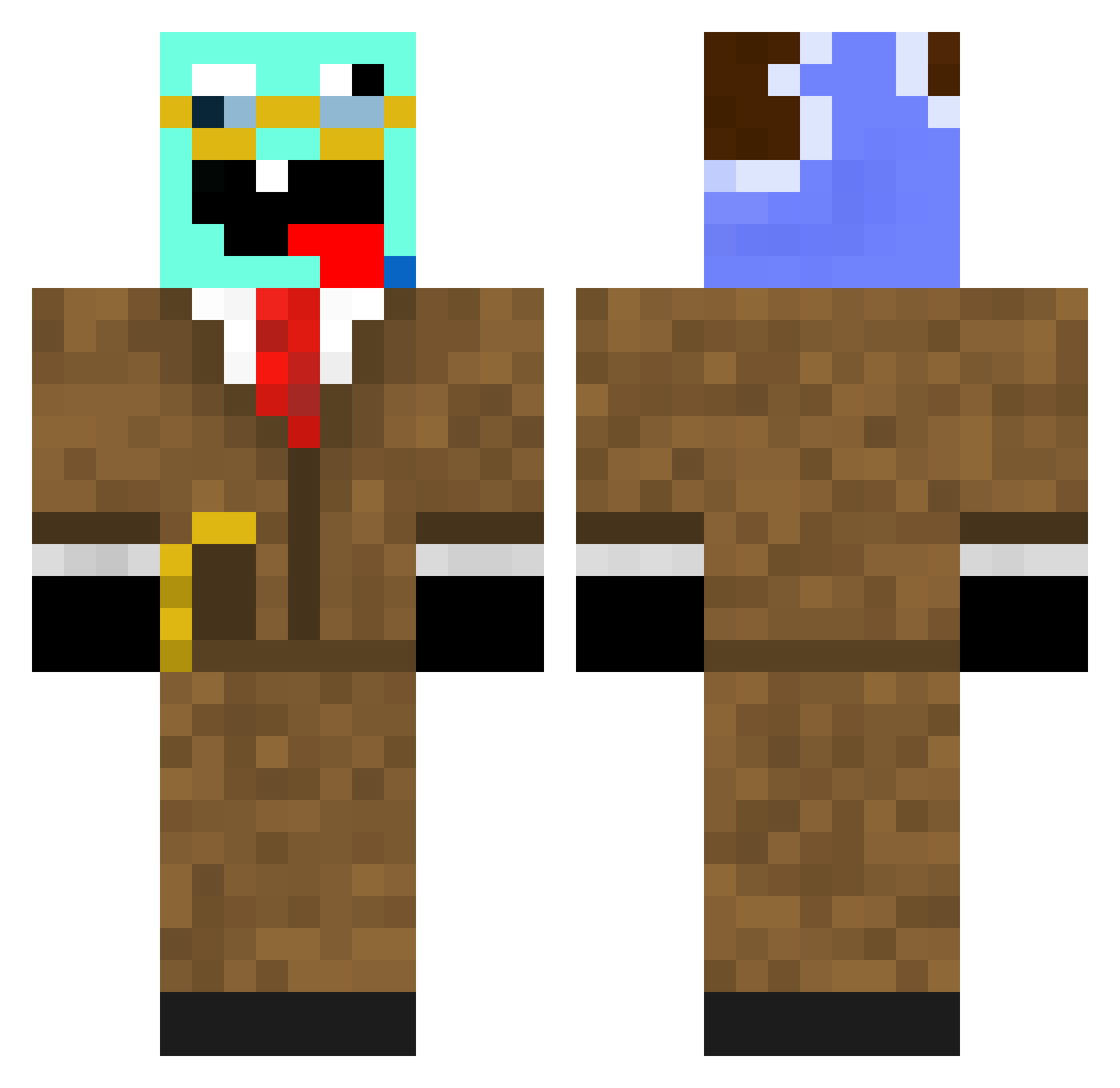 WompDoo Minecraft skin, front and back view