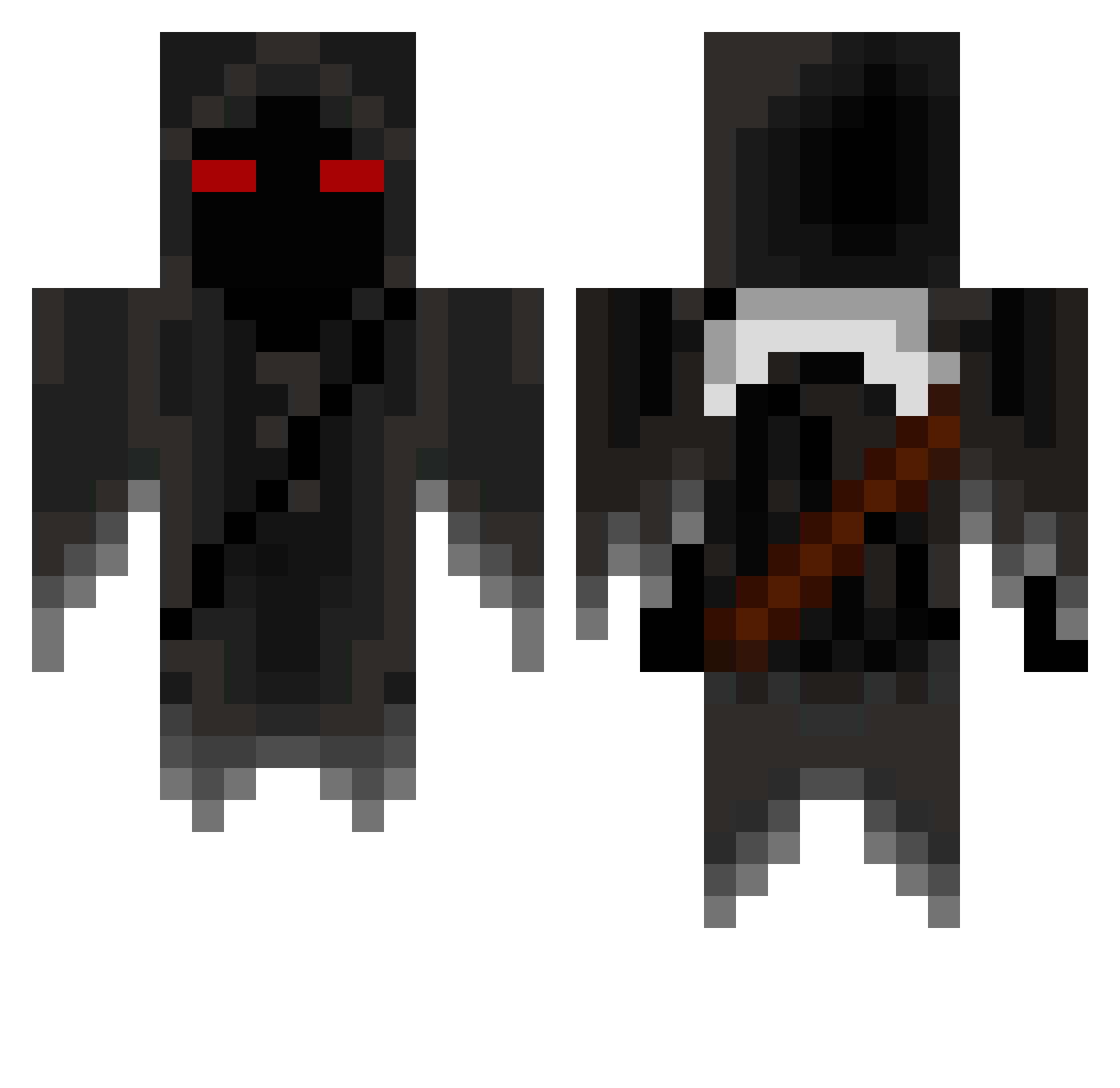 Darkuun Minecraft skin, front and back view
