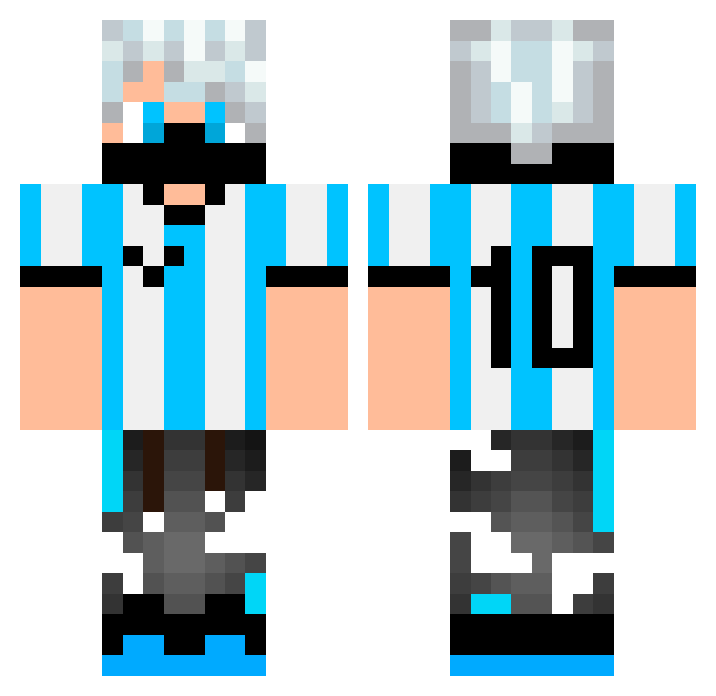 benwha Minecraft skin, front and back view