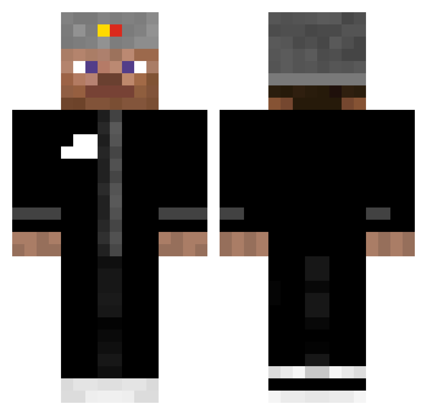 YourSadChild Minecraft skin, front and back view