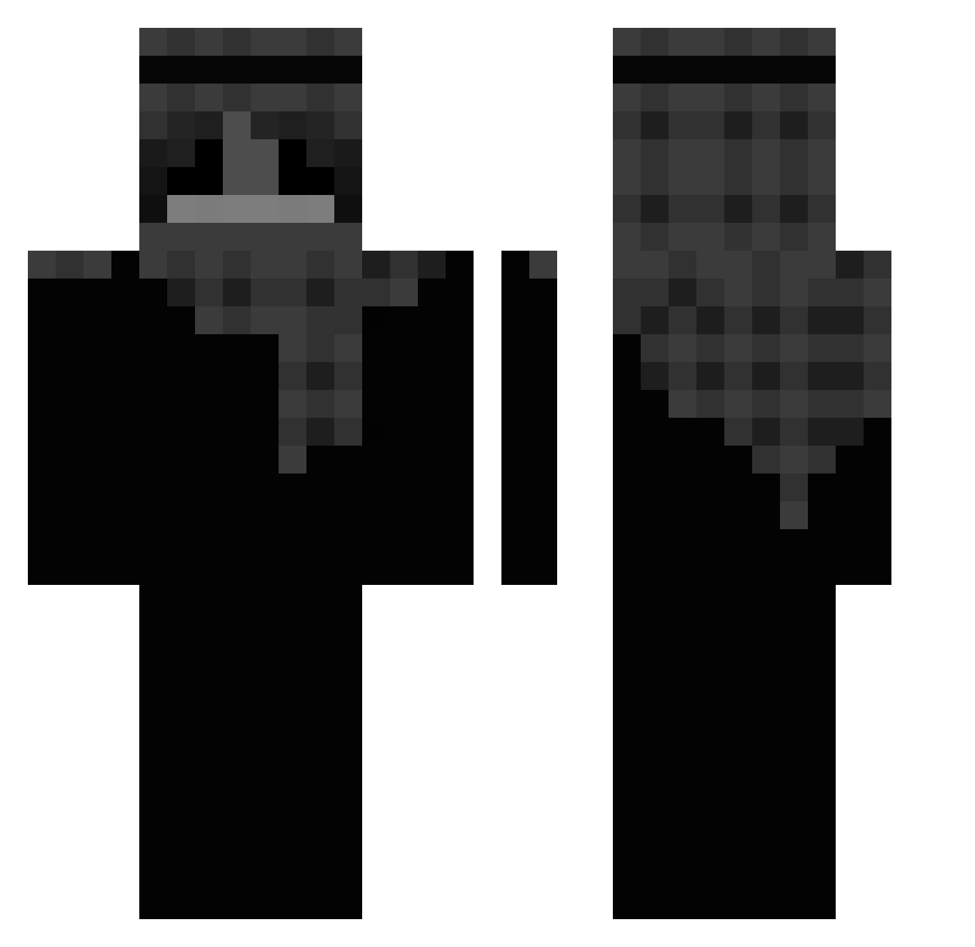 AstroShield Minecraft skin, front and back view