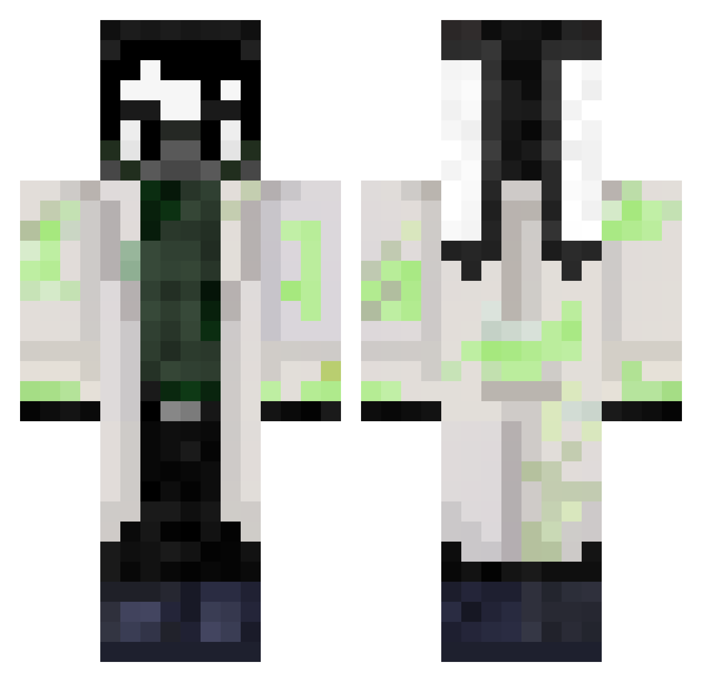 Jebba123 Minecraft skin, front and back view