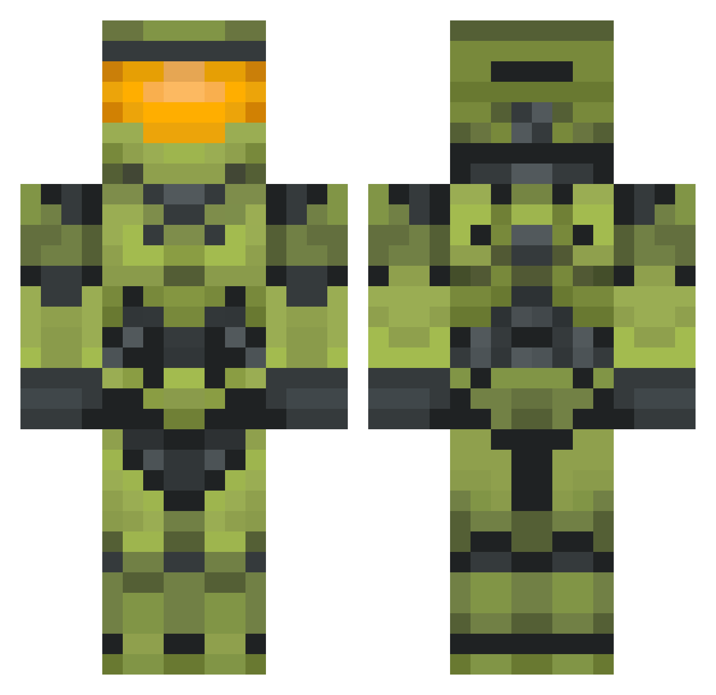 Sauron2773 Minecraft skin, front and back view