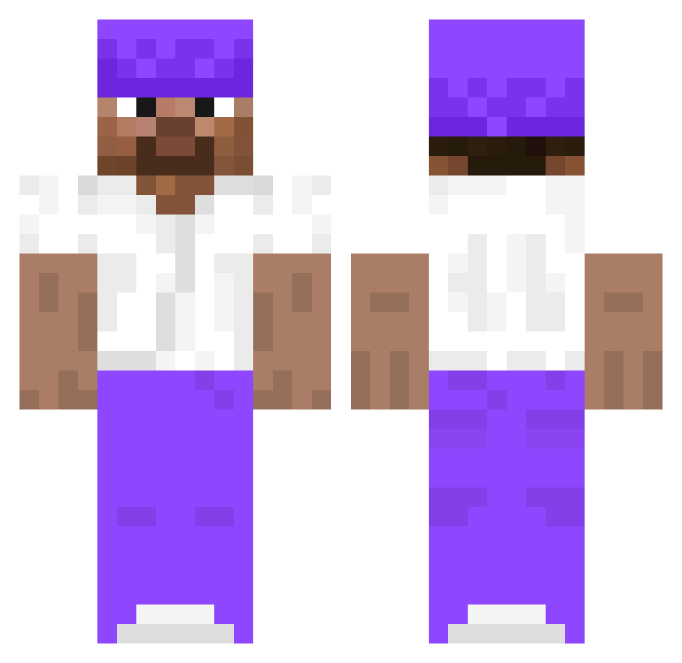 hkzu Minecraft skin, front and back view