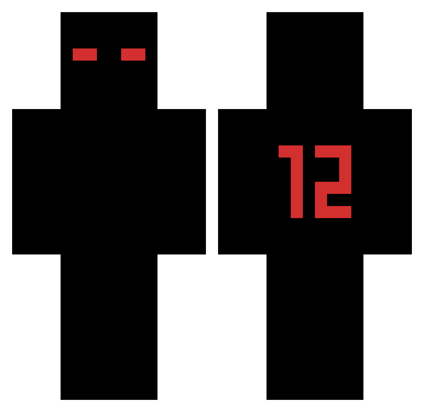 Technogodpig Minecraft skin, front and back view