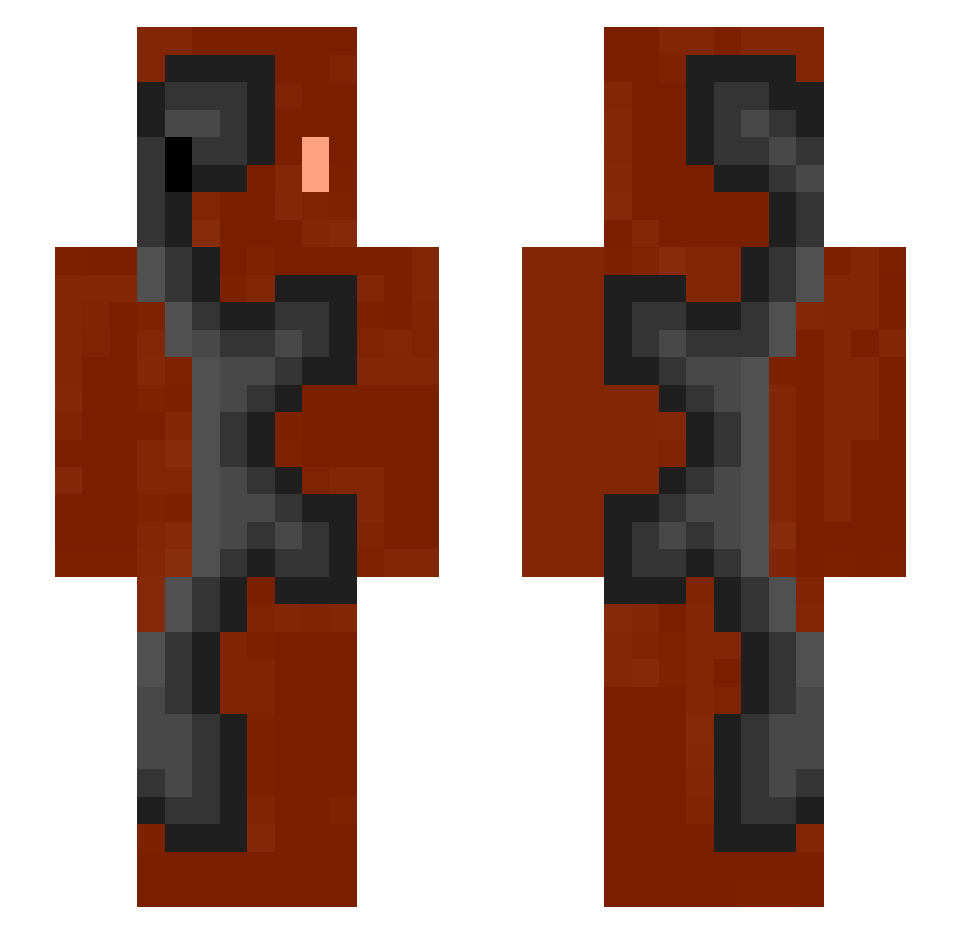 tekniik Minecraft skin, front and back view