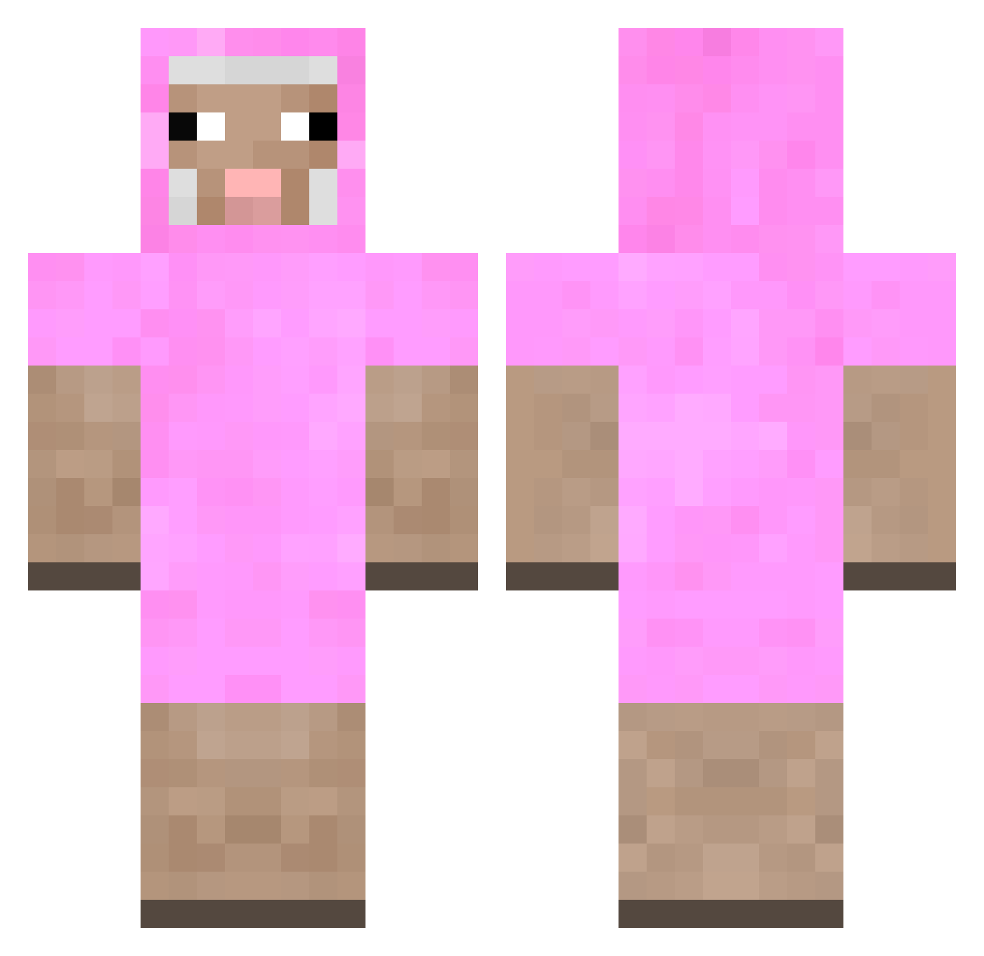 qtrp Minecraft skin, front and back view