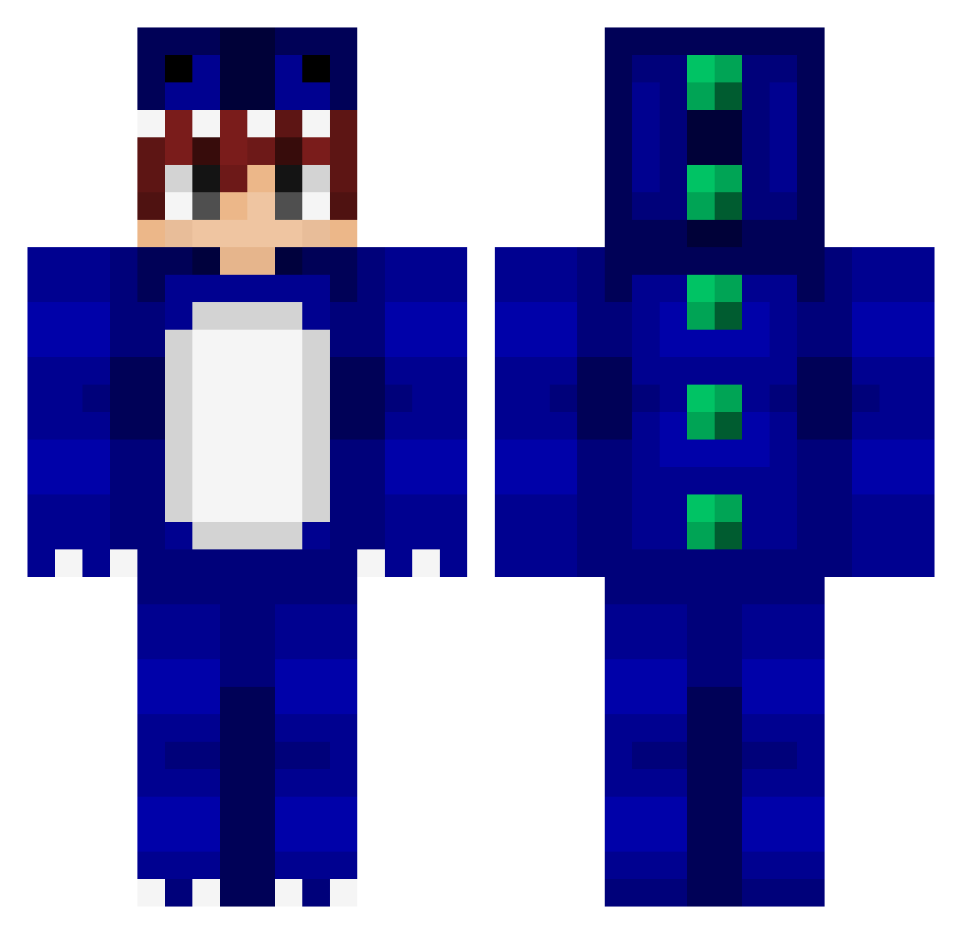 SheDummyThick Minecraft skin, front and back view