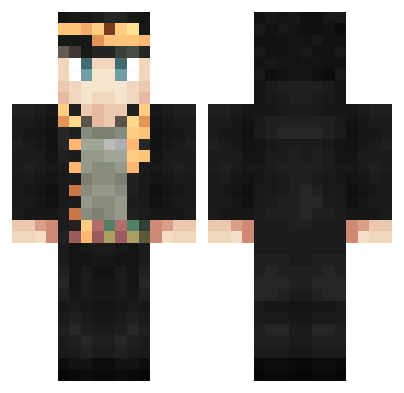 ZhoUua Minecraft skin, front and back view