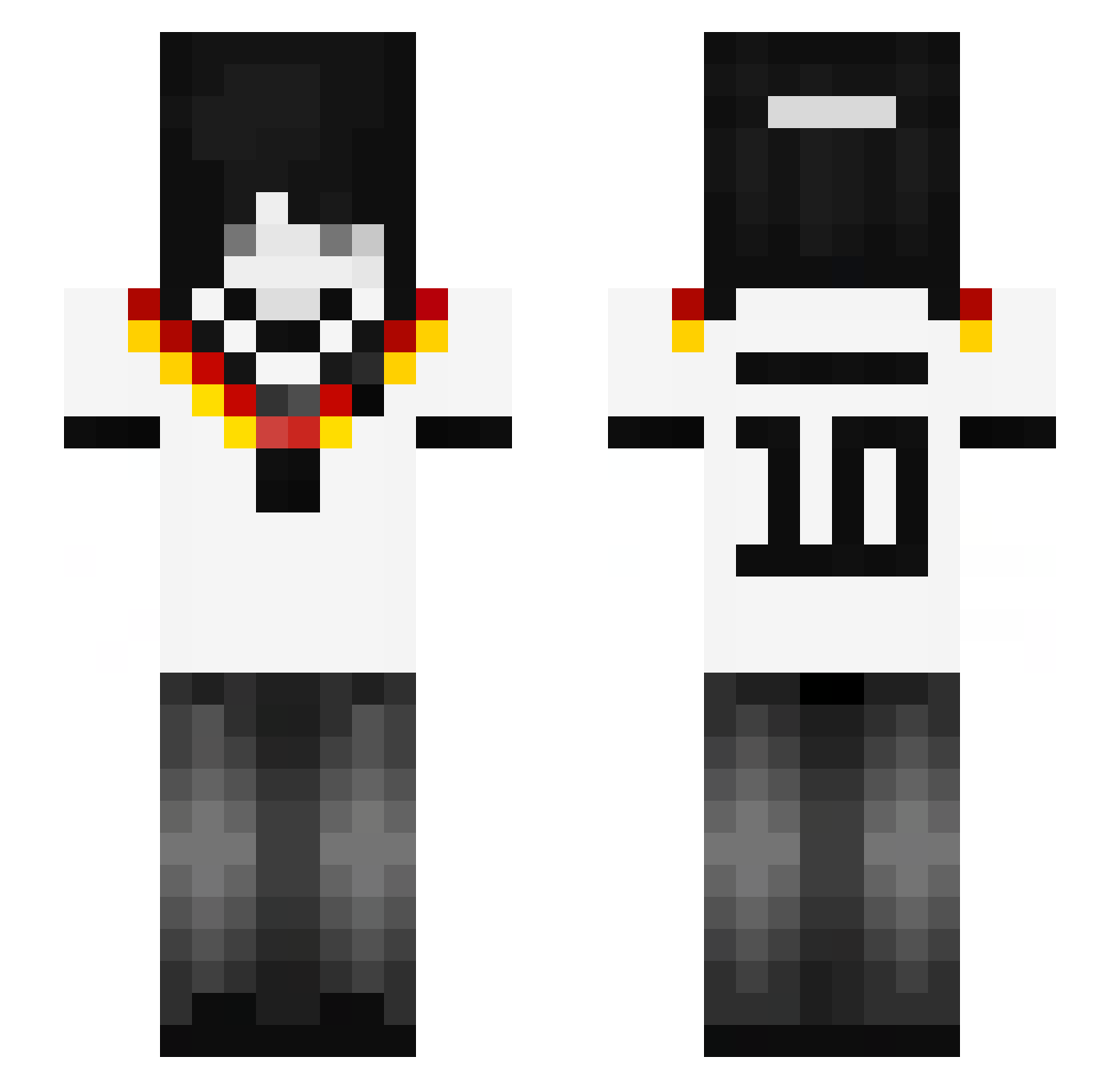 6ral Minecraft skin, front and back view