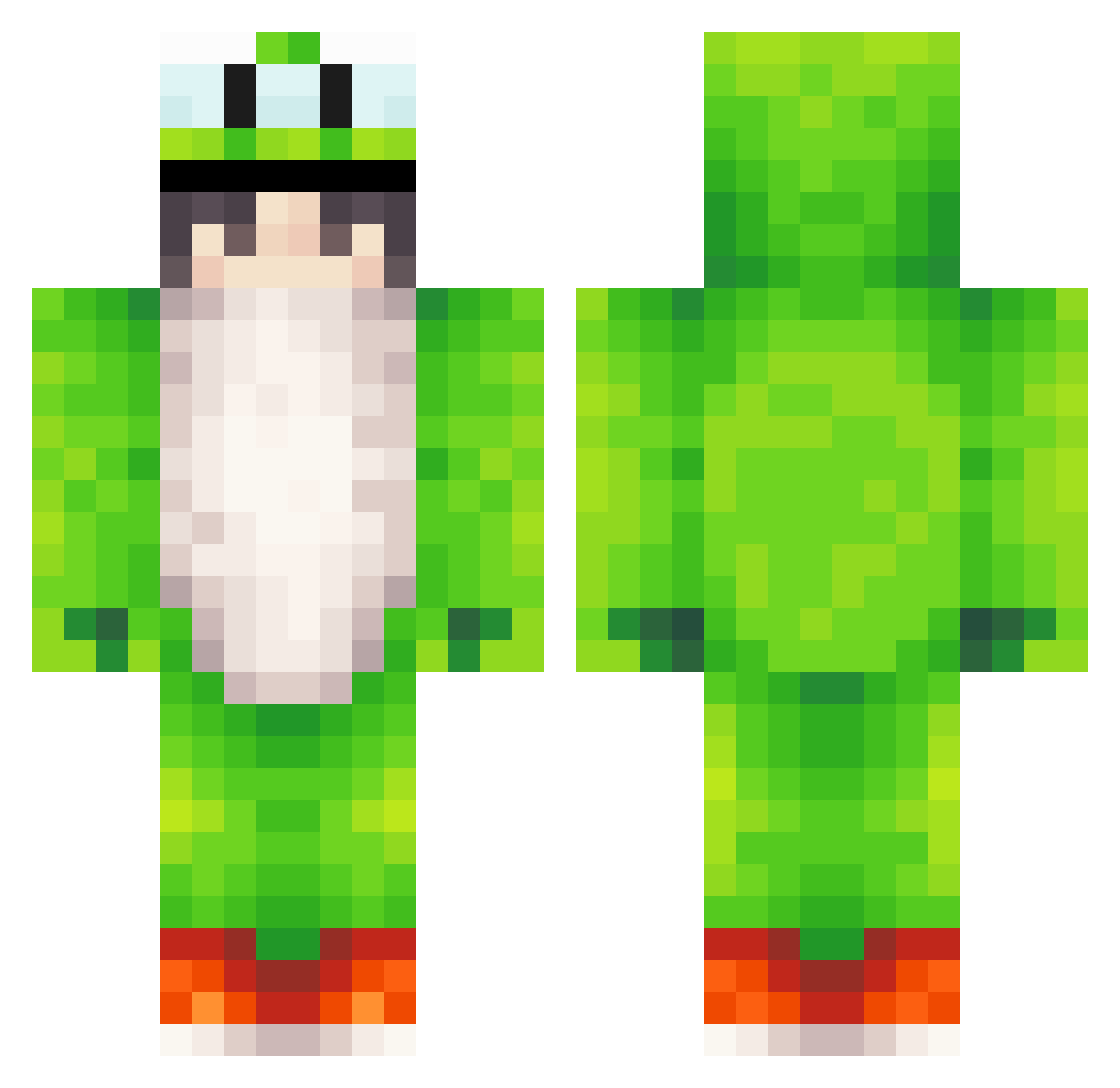 Heart_Yu Minecraft skin, front and back view