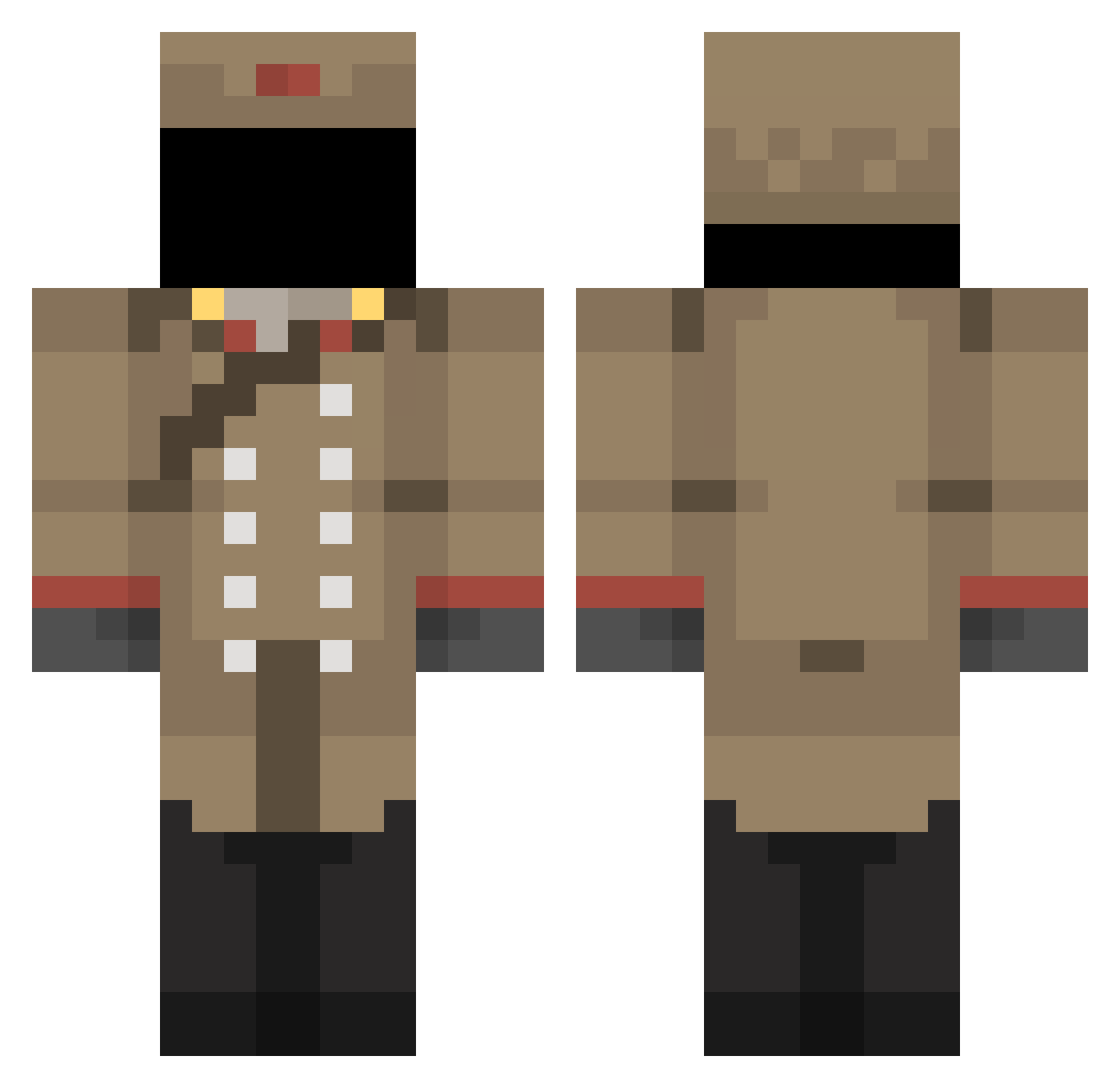 sulfurized Minecraft skin, front and back view