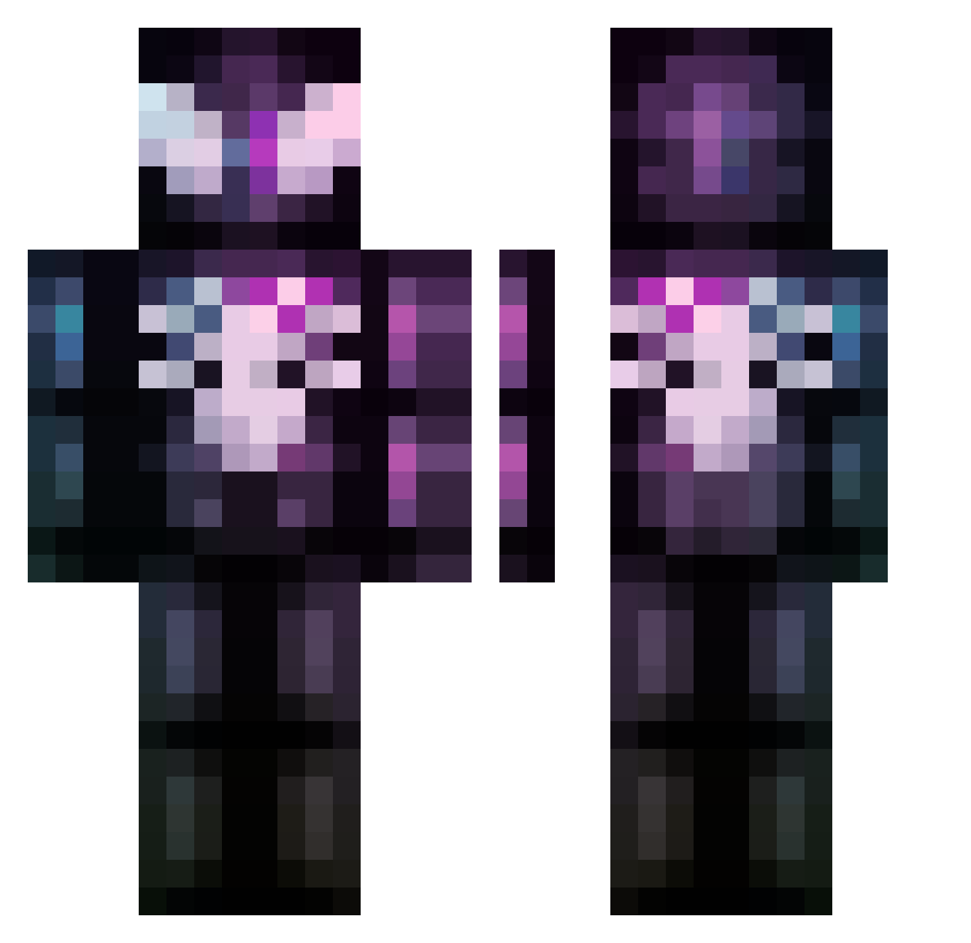 BeAshaymed Minecraft skin, front and back view