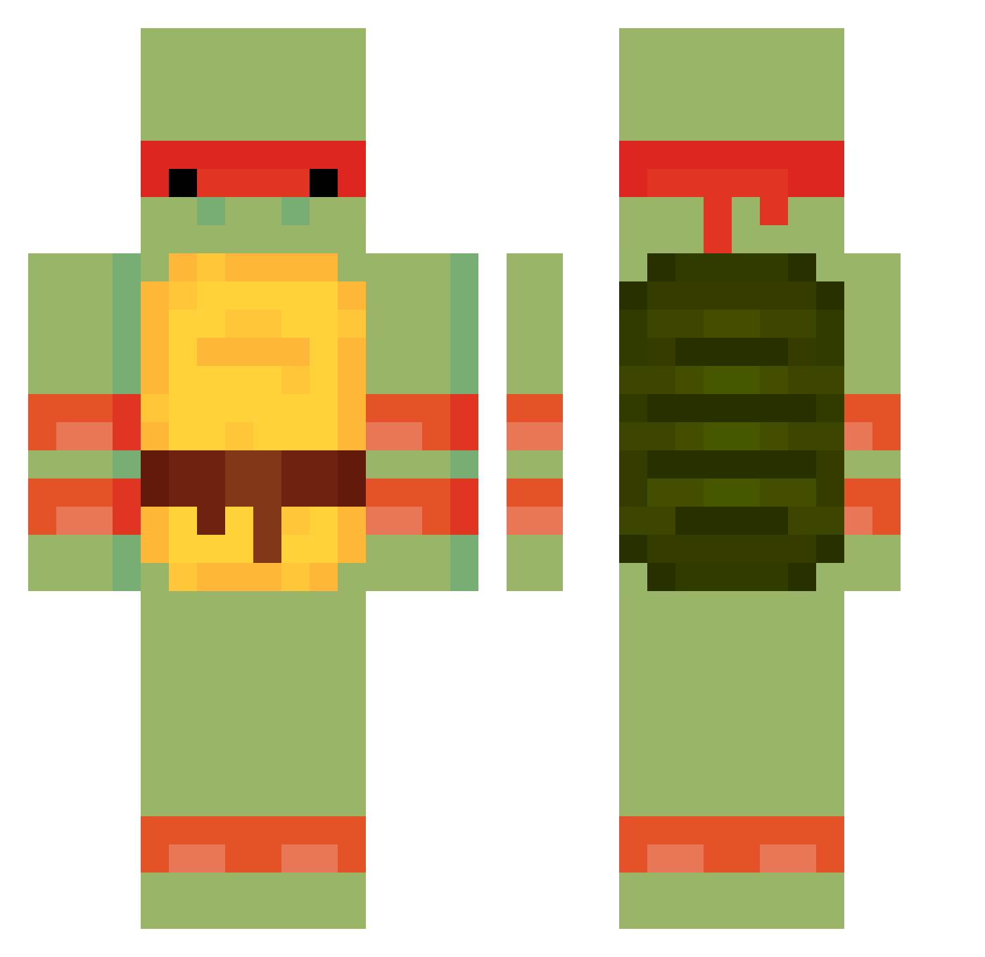 TheMichiii Minecraft skin, front and back view