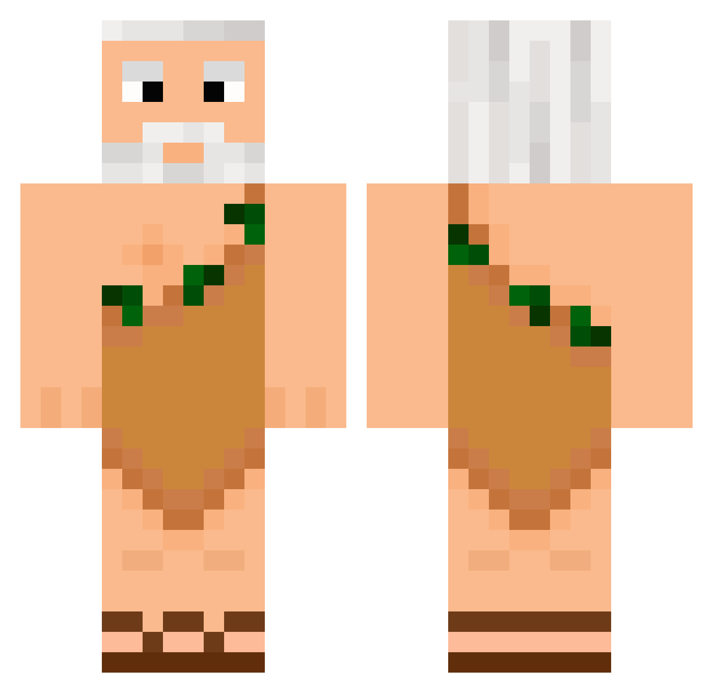OleThunder Minecraft skin, front and back view