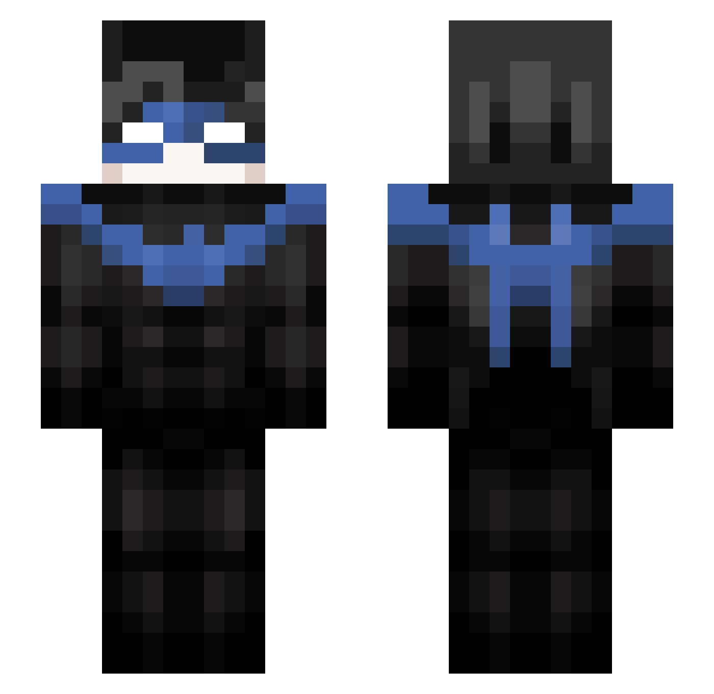 xyqar Minecraft skin, front and back view