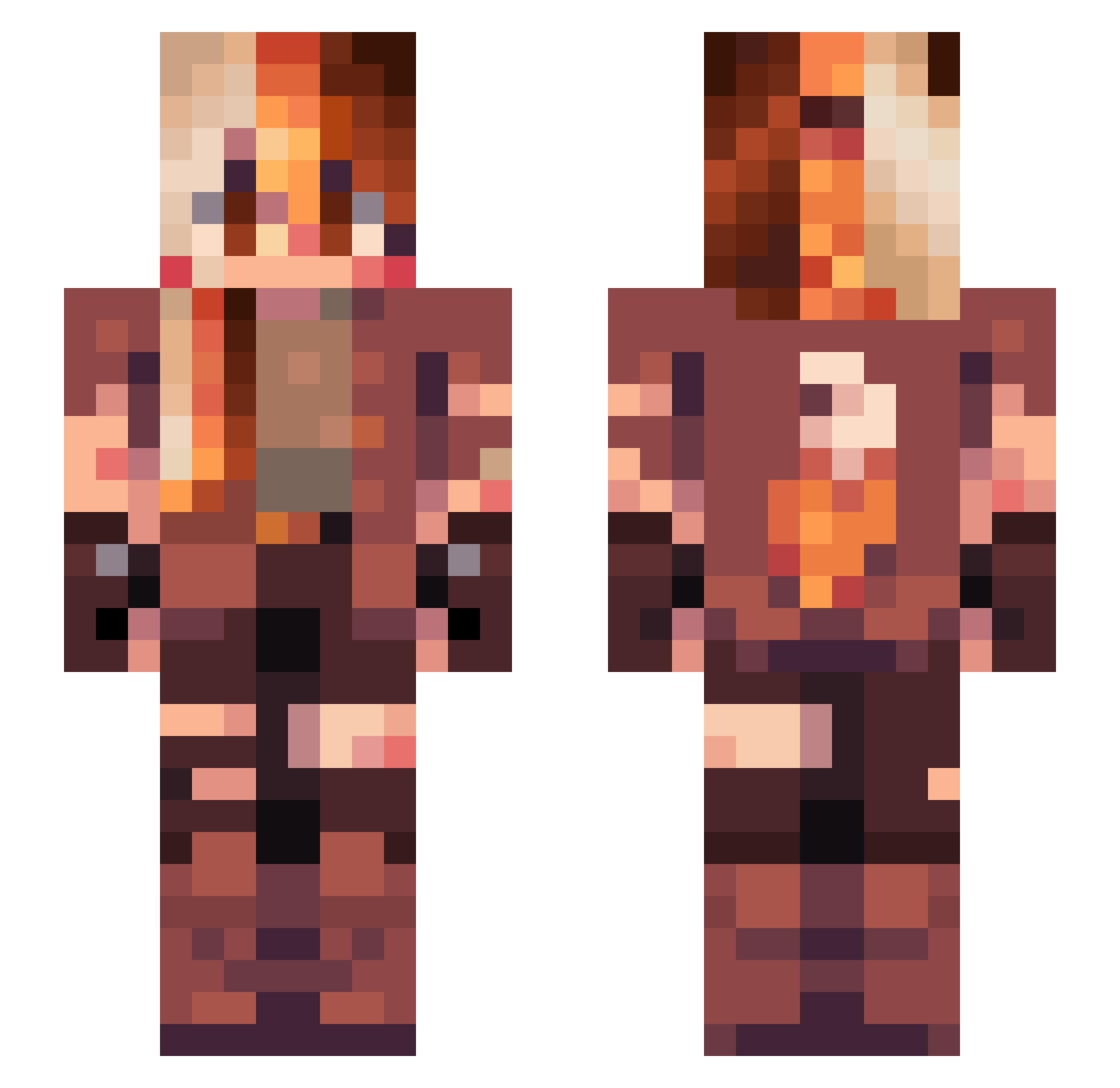 Shimshri Minecraft skin, front and back view