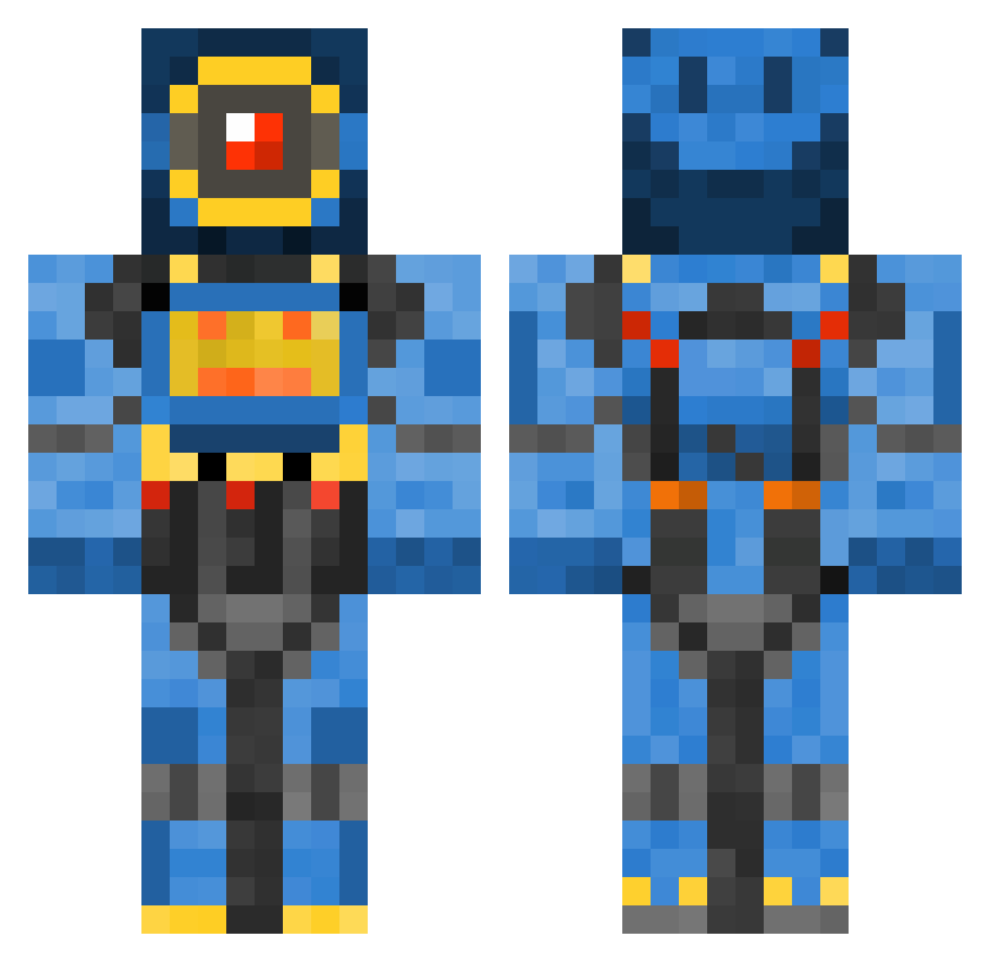 Bolacha16 Minecraft skin, front and back view