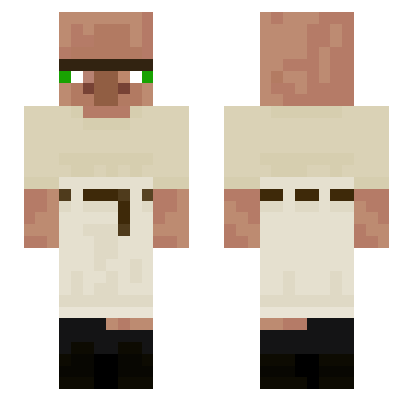 windproof Minecraft skin, front and back view