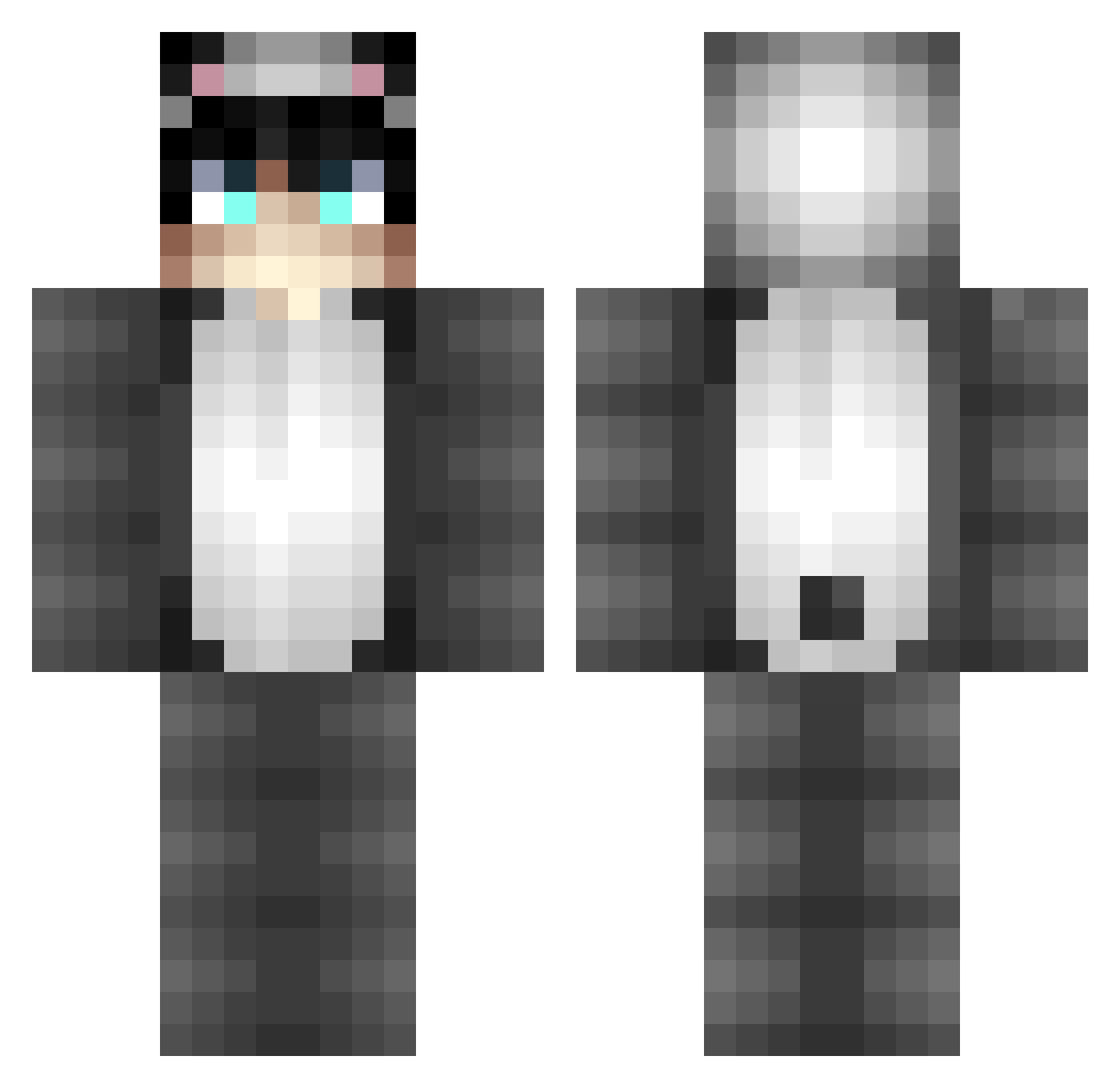 Khris Minecraft skin, front and back view