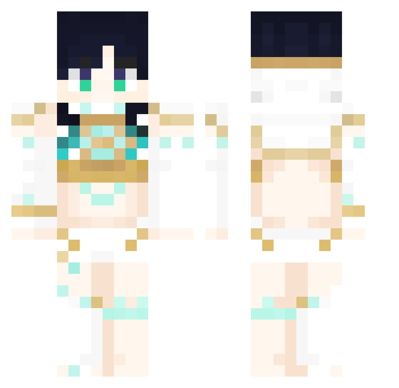 Ghostclown Minecraft skin, front and back view