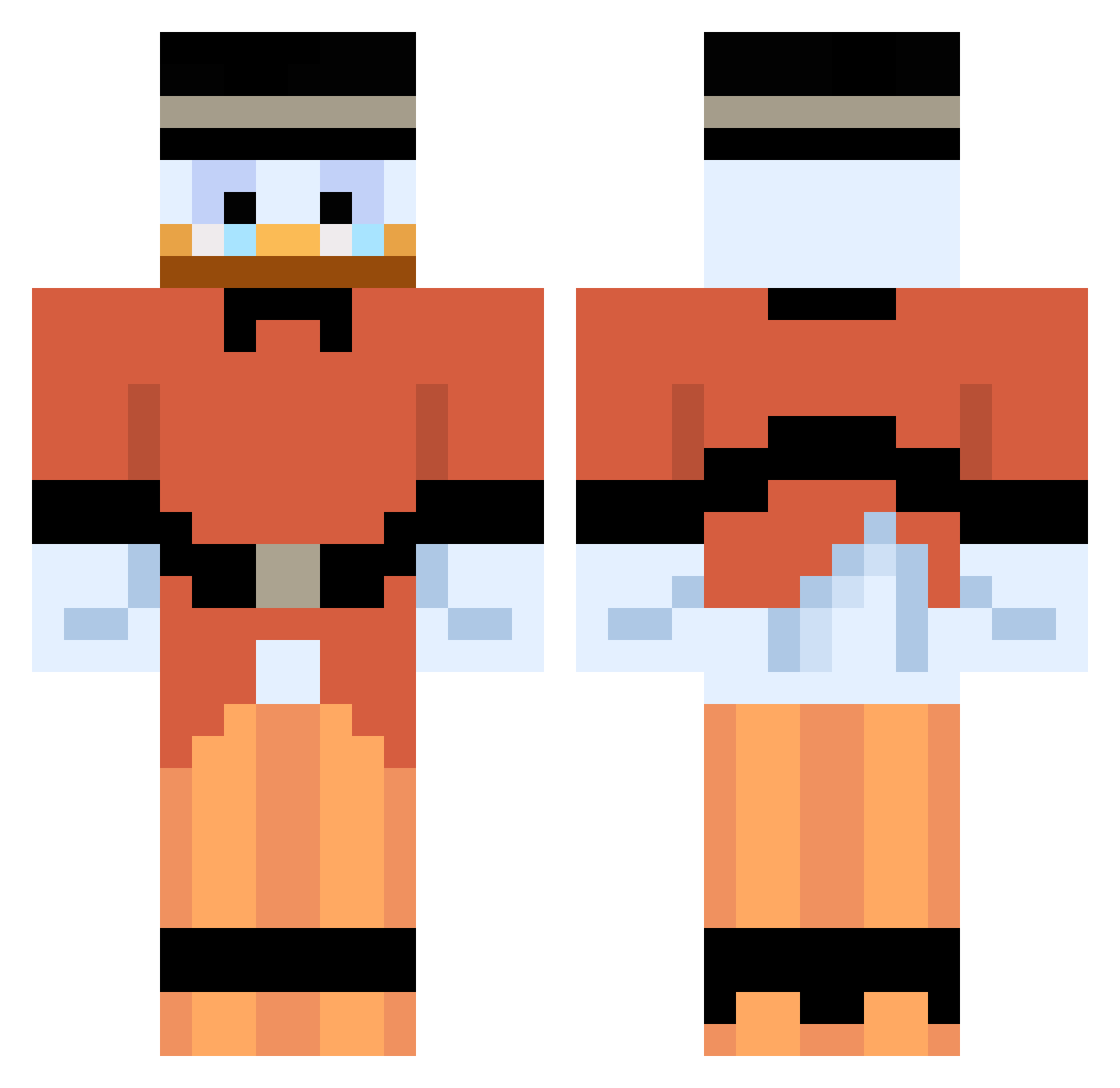 HexonGuild Minecraft skin, front and back view