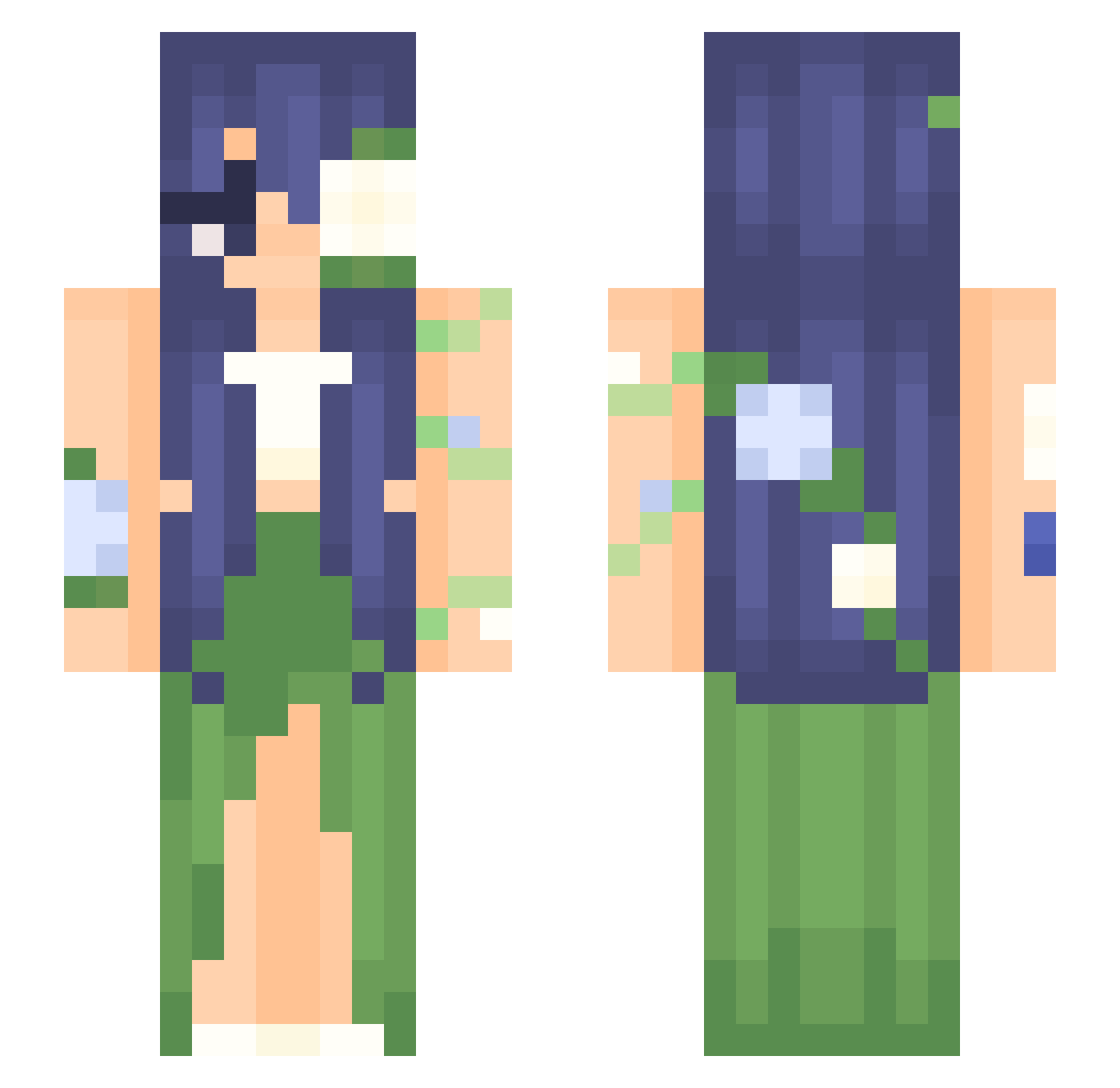 radzinka Minecraft skin, front and back view