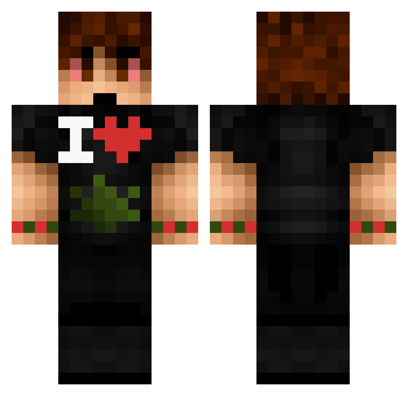 Primit1v0 Minecraft skin, front and back view