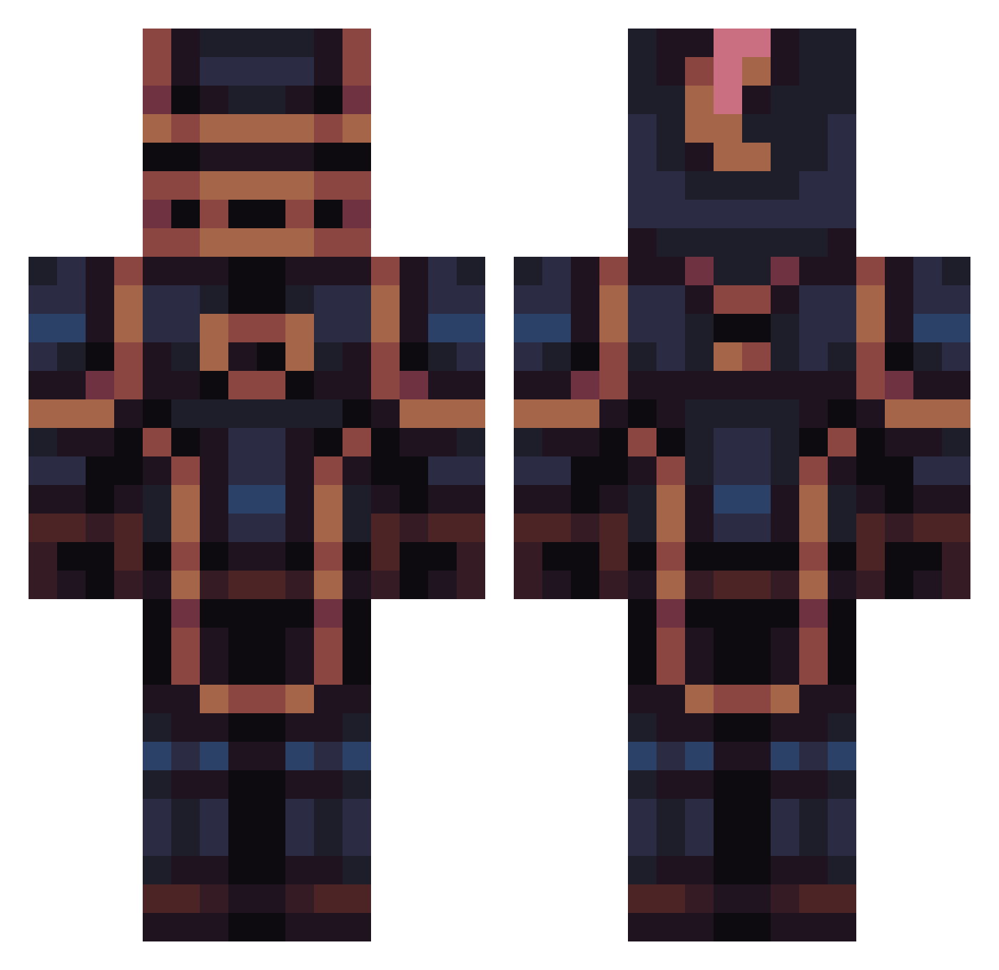 Ghadanfar Minecraft skin, front and back view