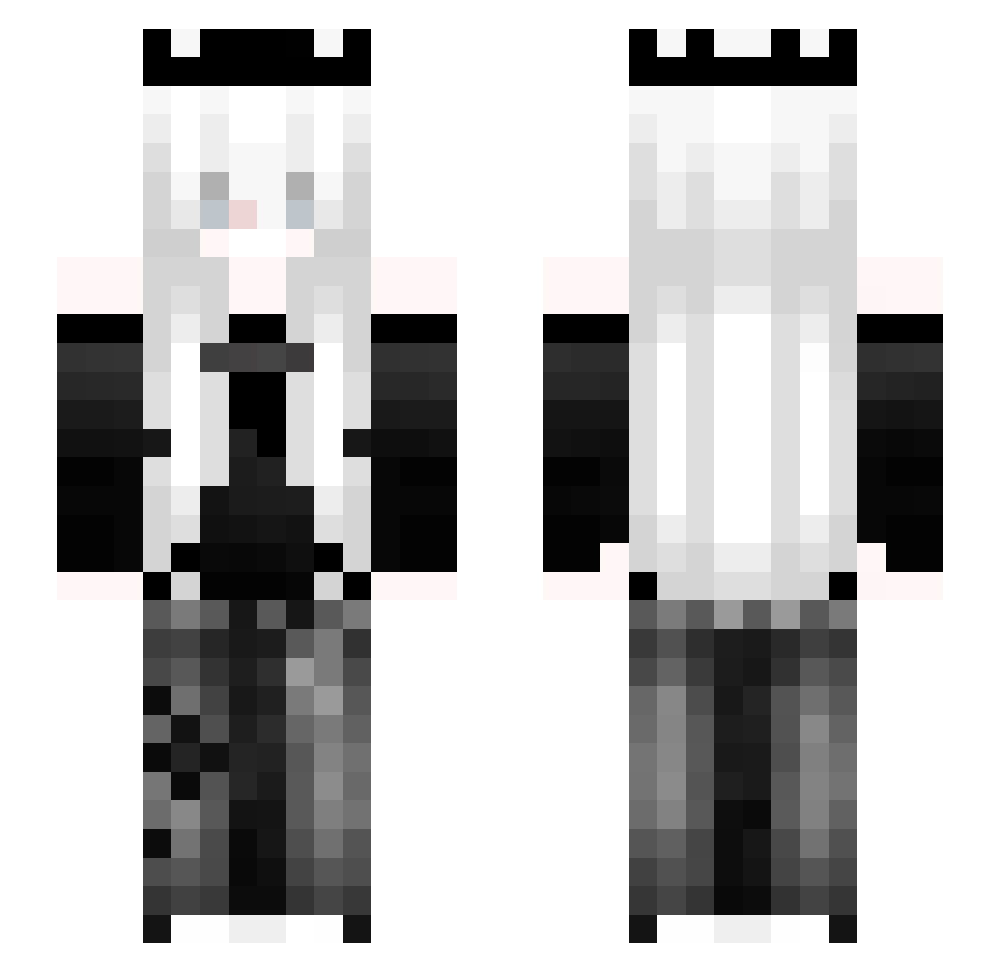 xAsunaaa Minecraft skin, front and back view