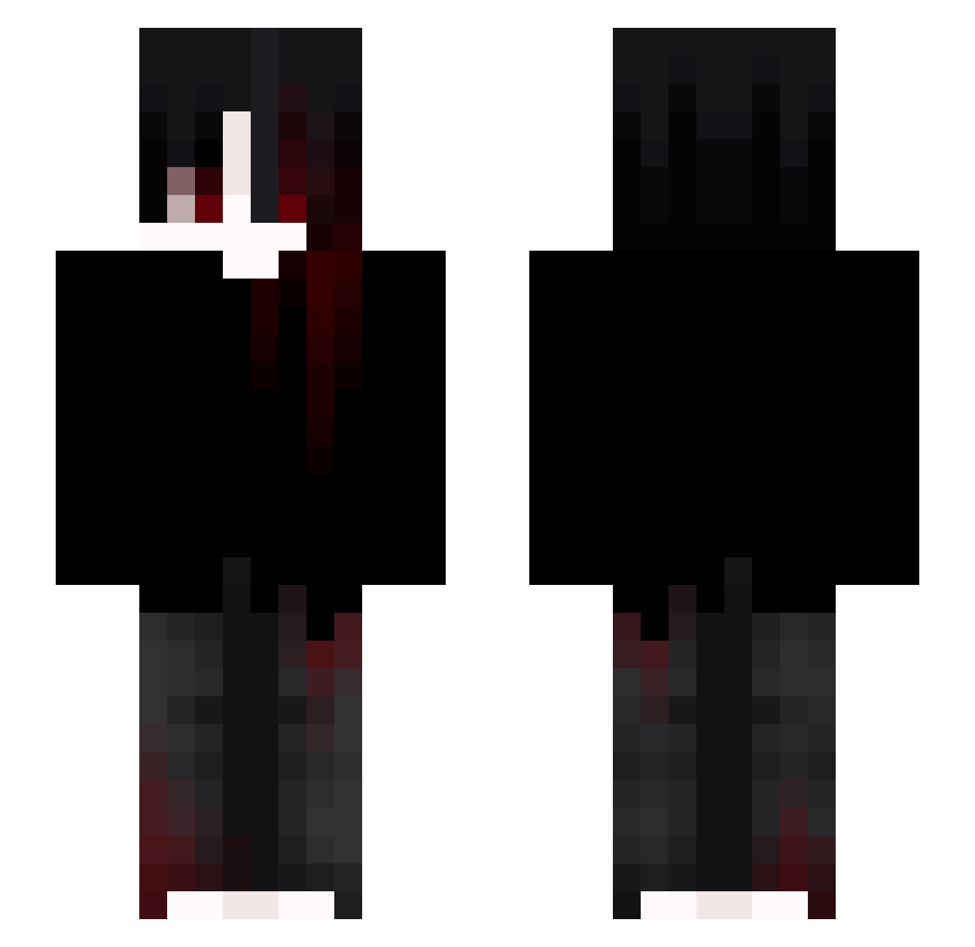 xterflynned Minecraft skin, front and back view
