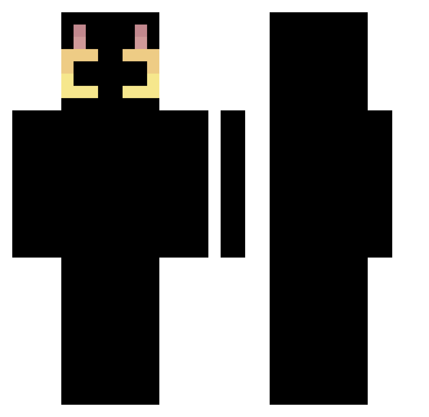 Hachanna_ Minecraft skin, front and back view