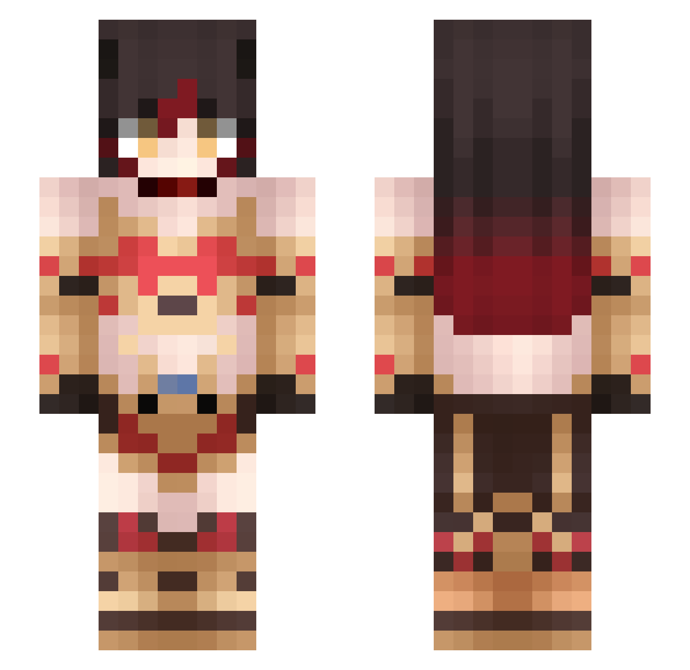 seraphiclolx Minecraft skin, front and back view