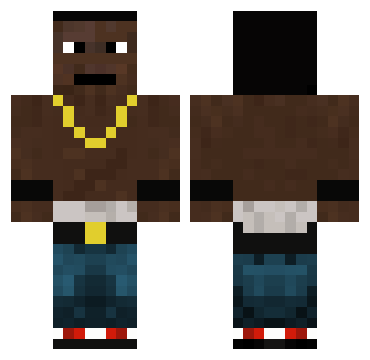 ZELYS Minecraft skin, front and back view