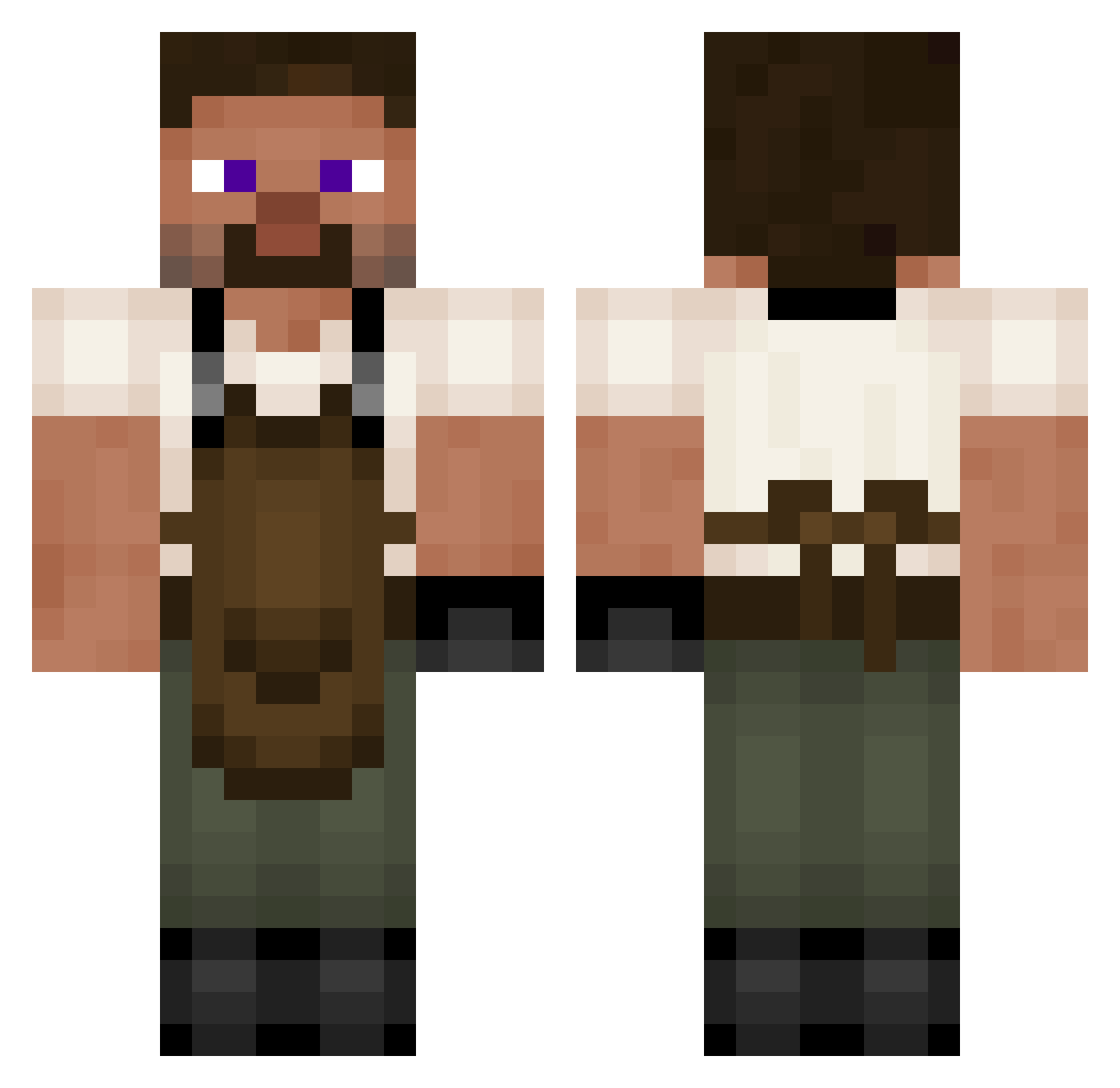 Gesarn Minecraft skin, front and back view