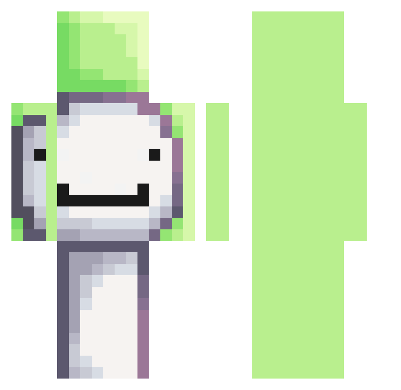 EquilCraftTV Minecraft skin, front and back view