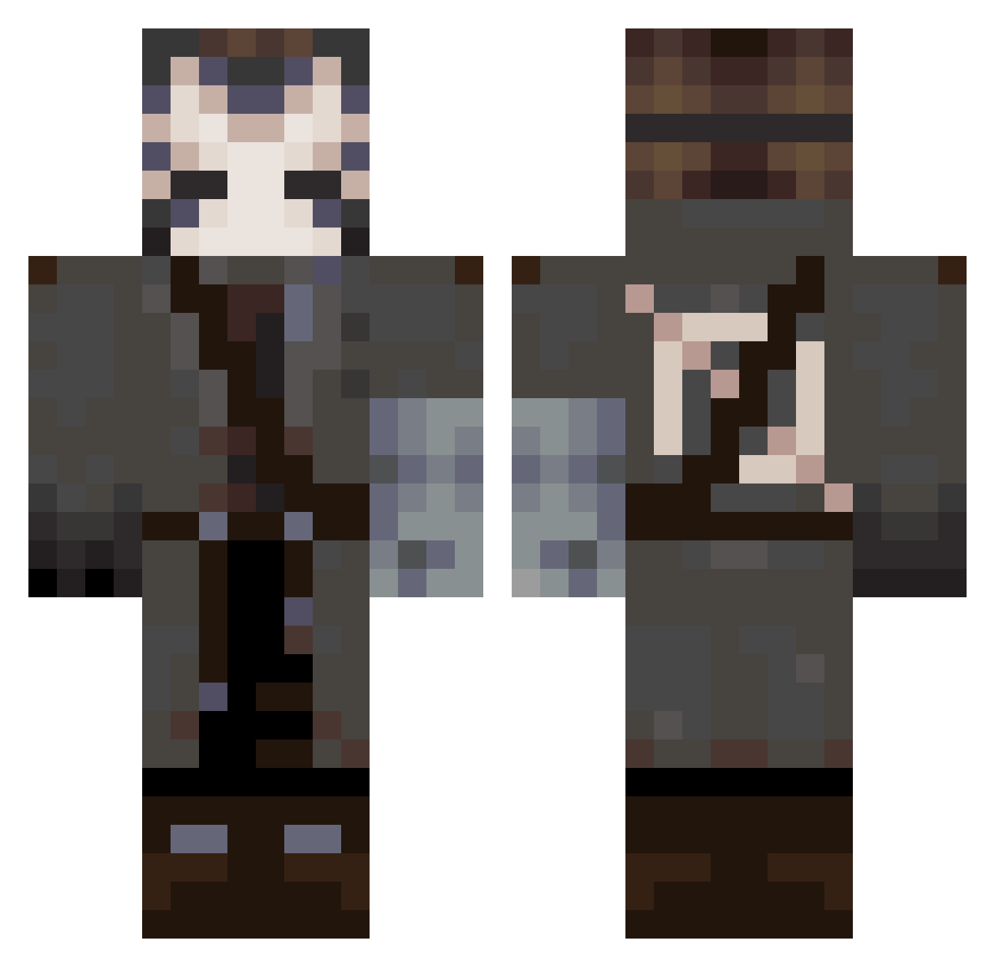 Toni25 Minecraft skin, front and back view