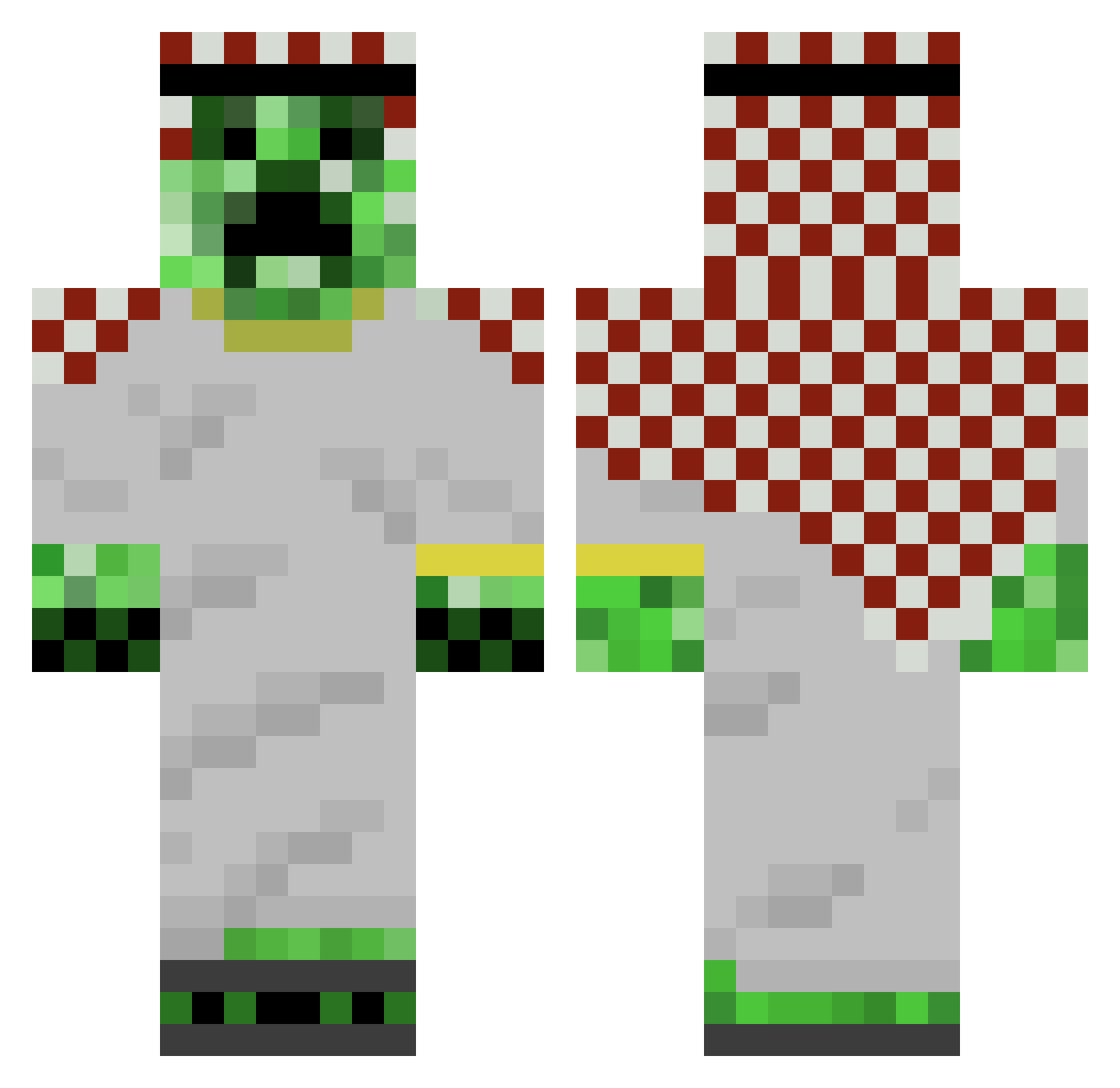 Tommyblu Minecraft skin, front and back view