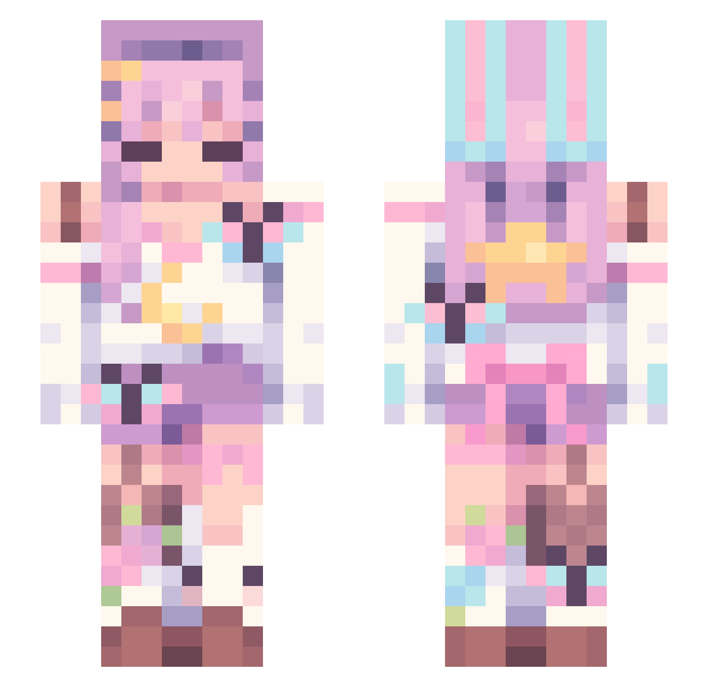 AliSpot12 Minecraft skin, front and back view