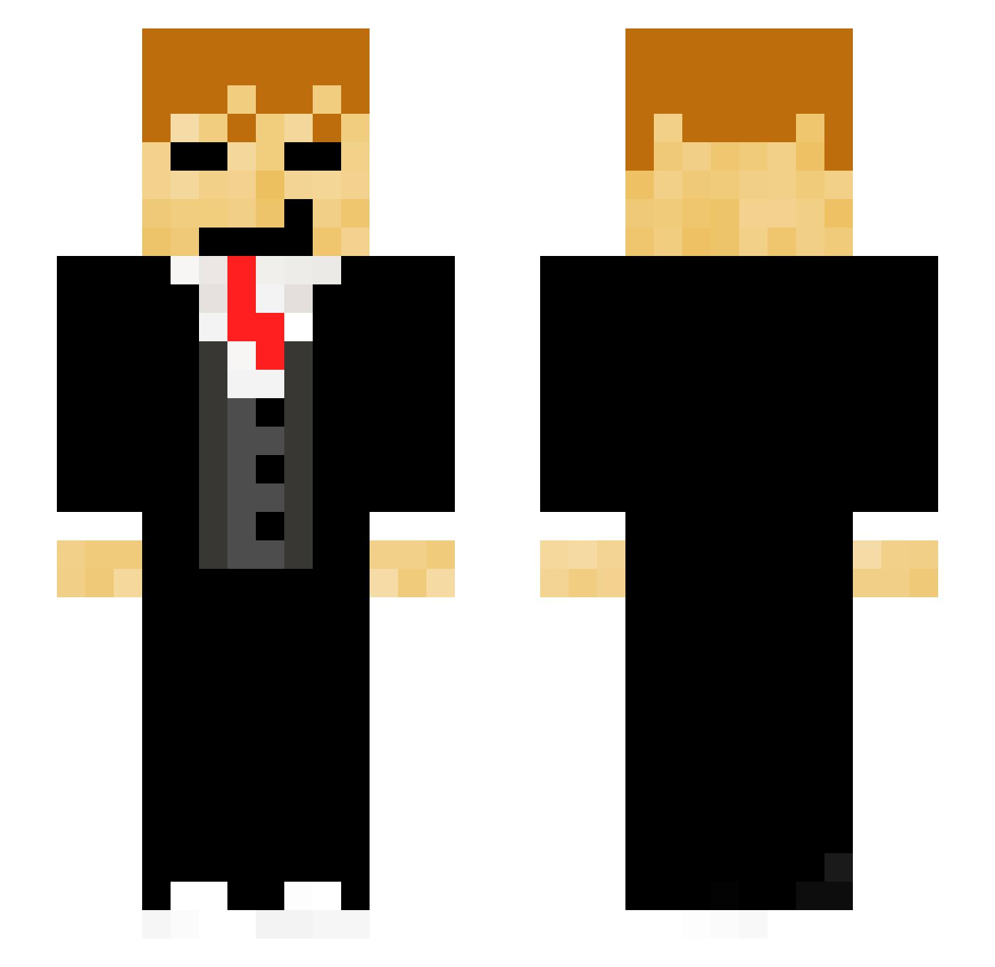 Larpfernite Minecraft skin, front and back view