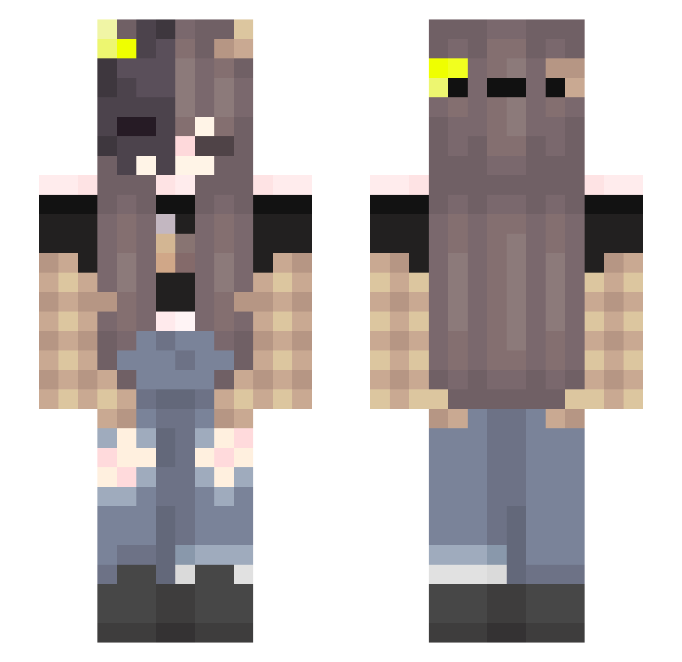 Treaser__ Minecraft skin, front and back view