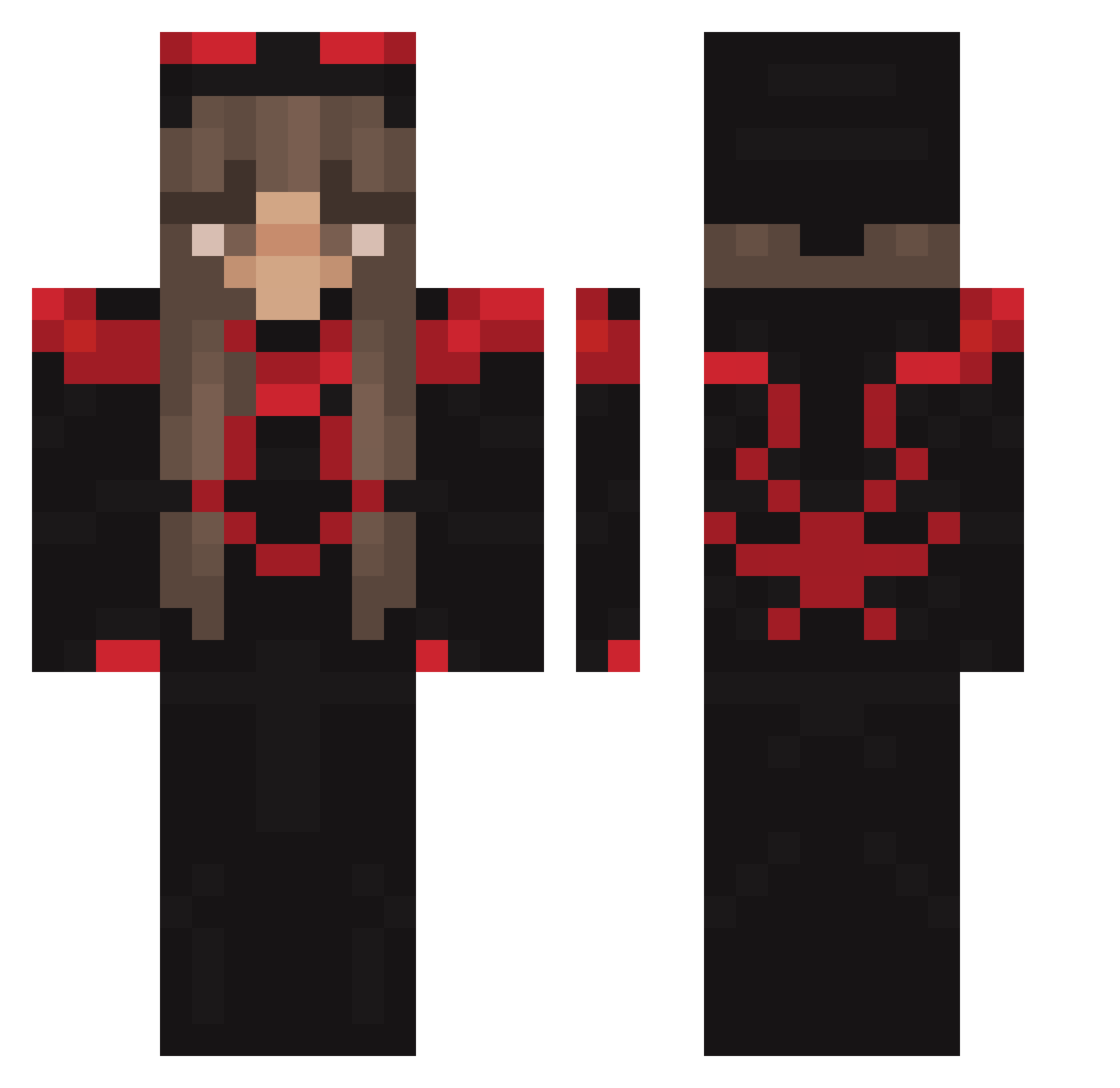Lemonek321 Minecraft skin, front and back view