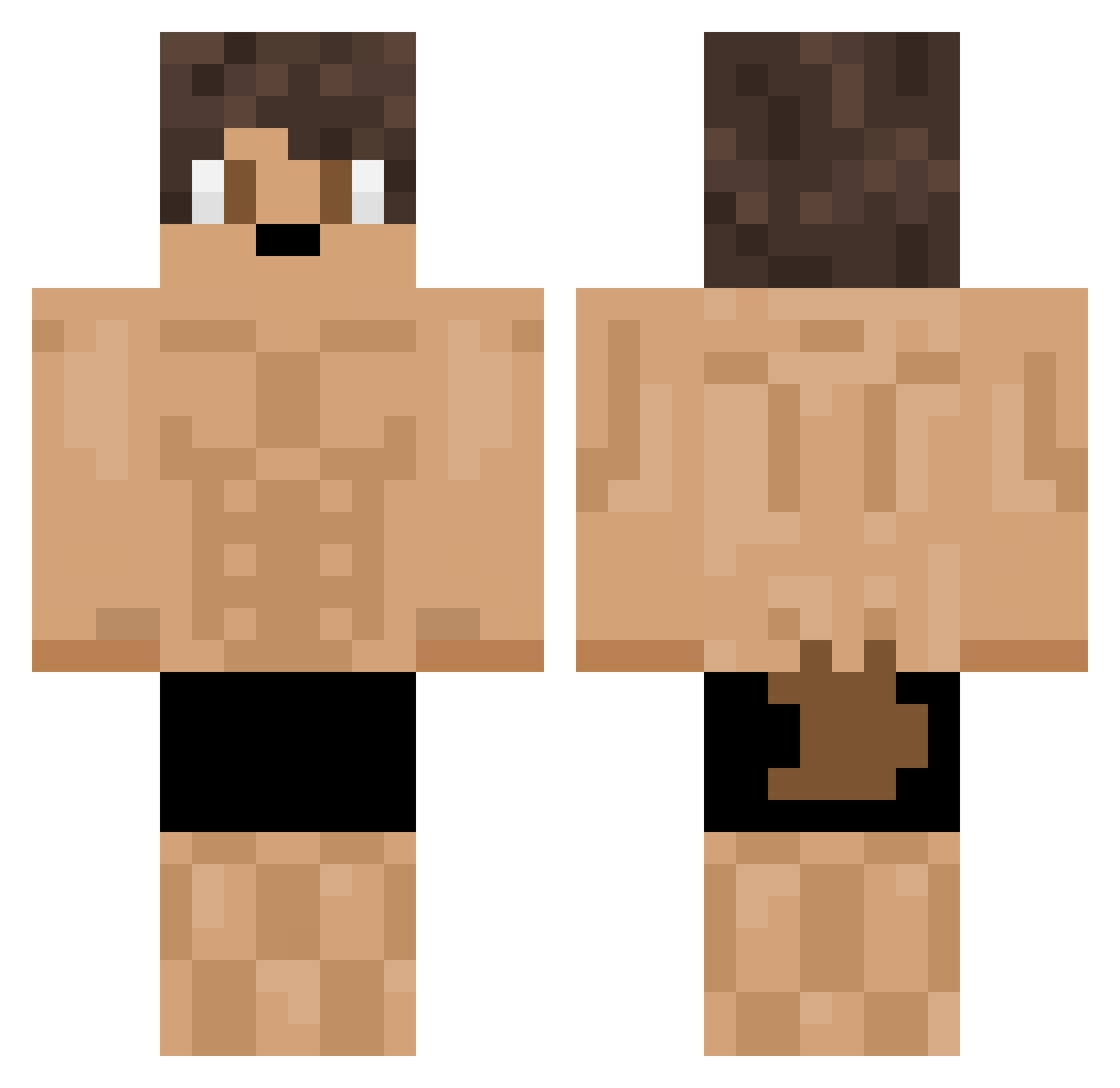 Bouwhuis Minecraft skin, front and back view