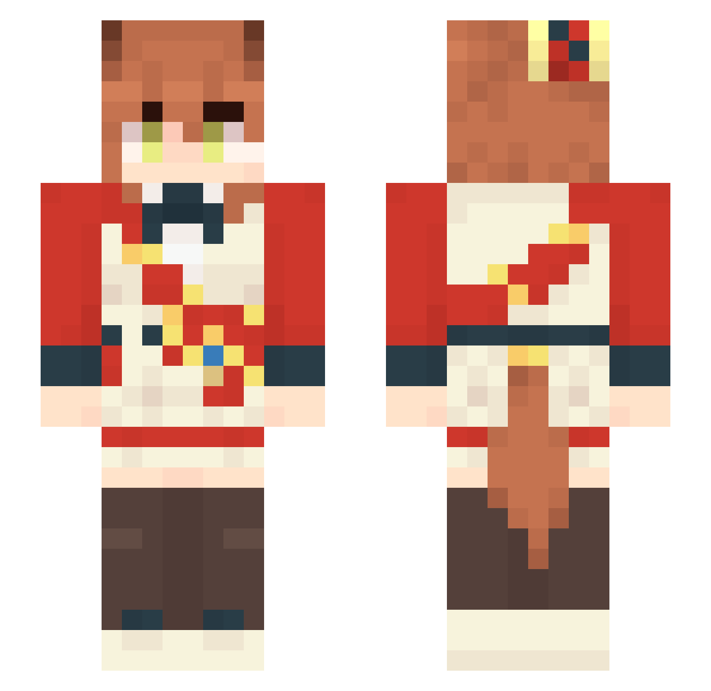 0Suba0 Minecraft skin, front and back view