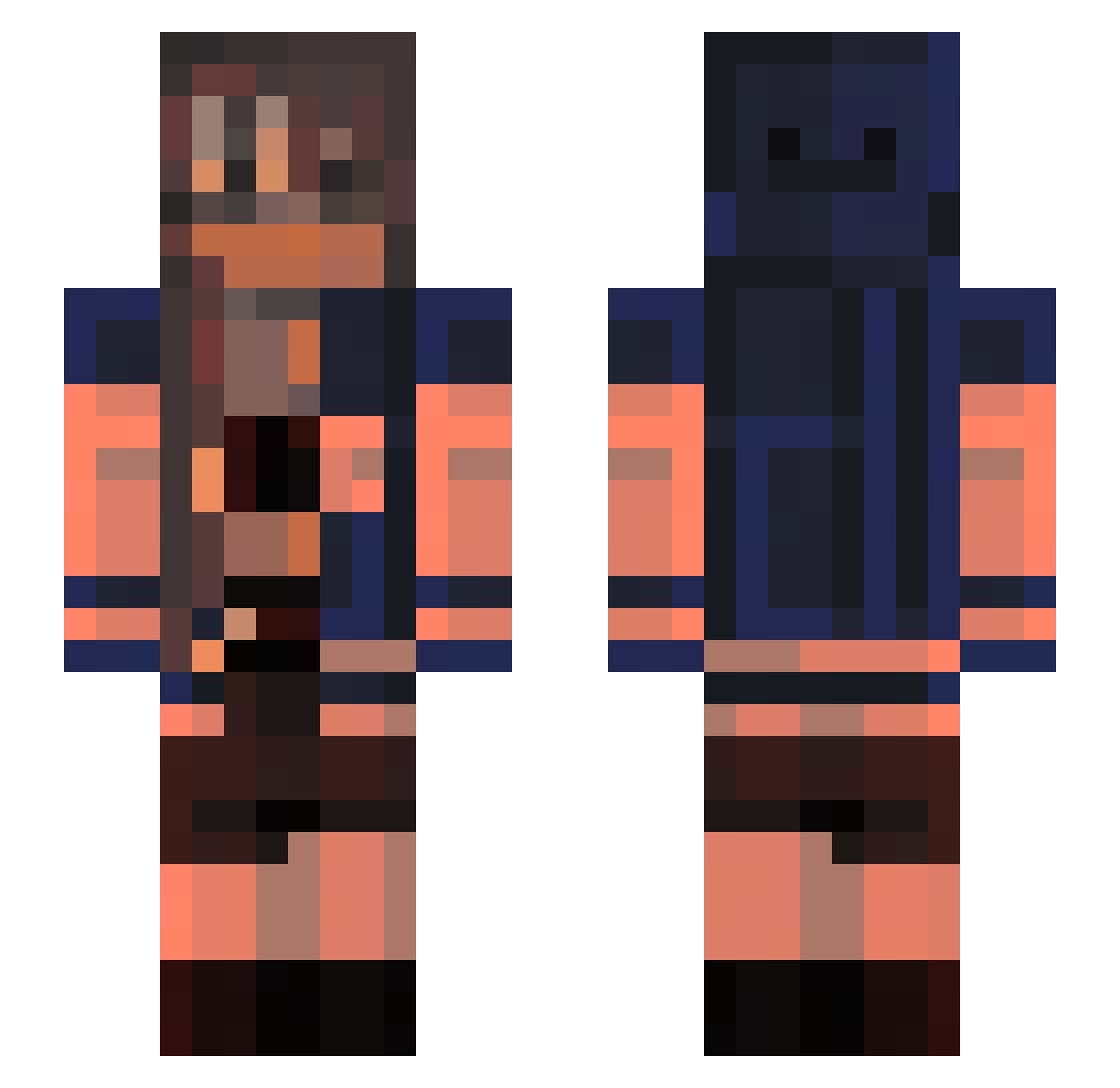 msvzt Minecraft skin, front and back view