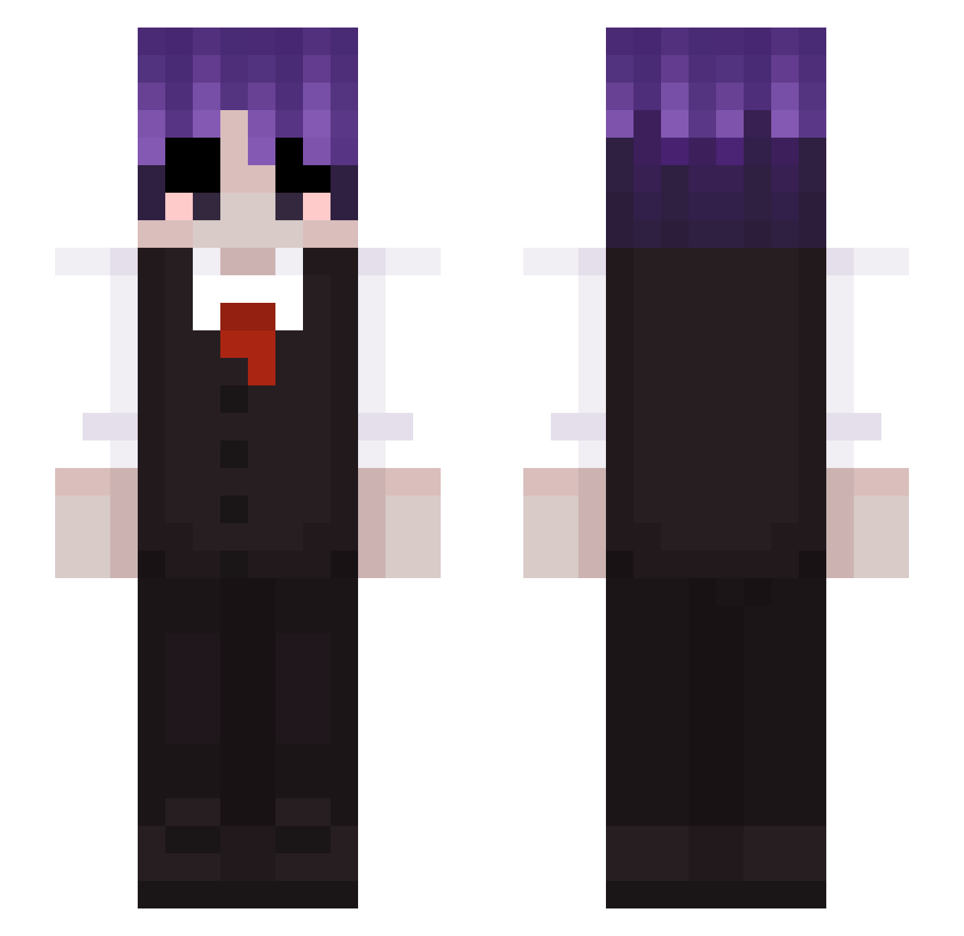 Simpleed Minecraft skin, front and back view