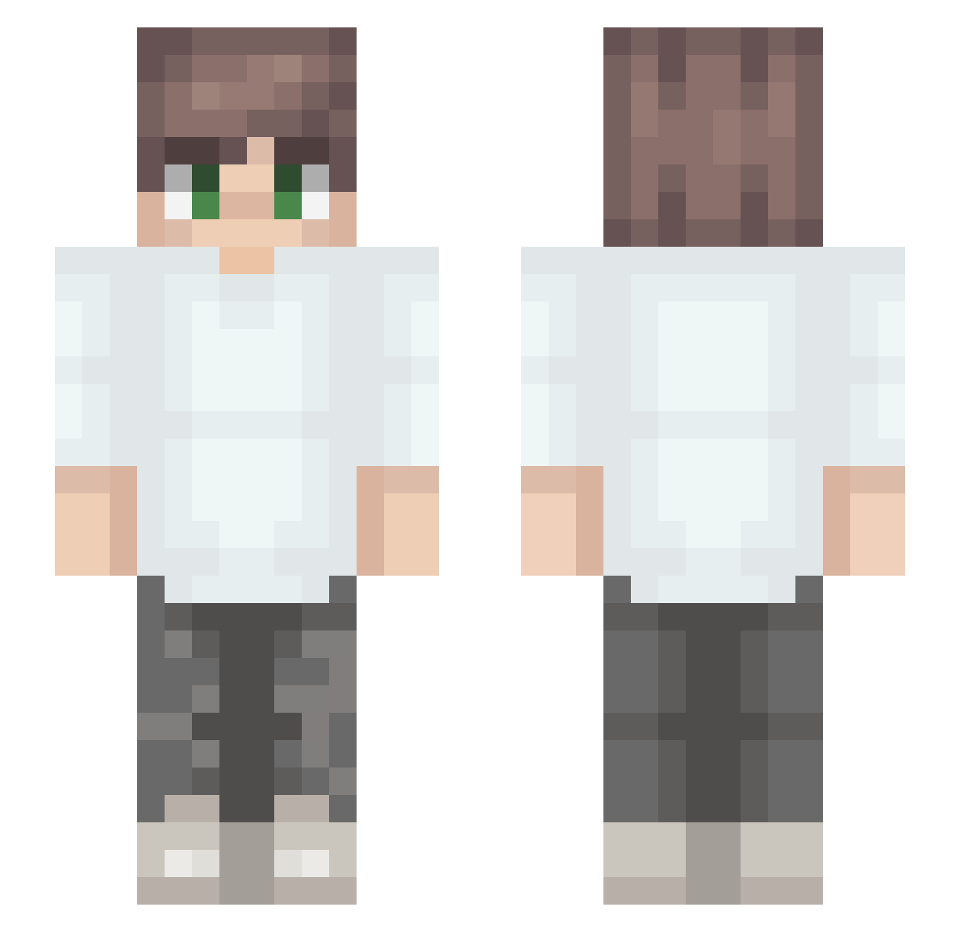 Seafoods Minecraft skin, front and back view