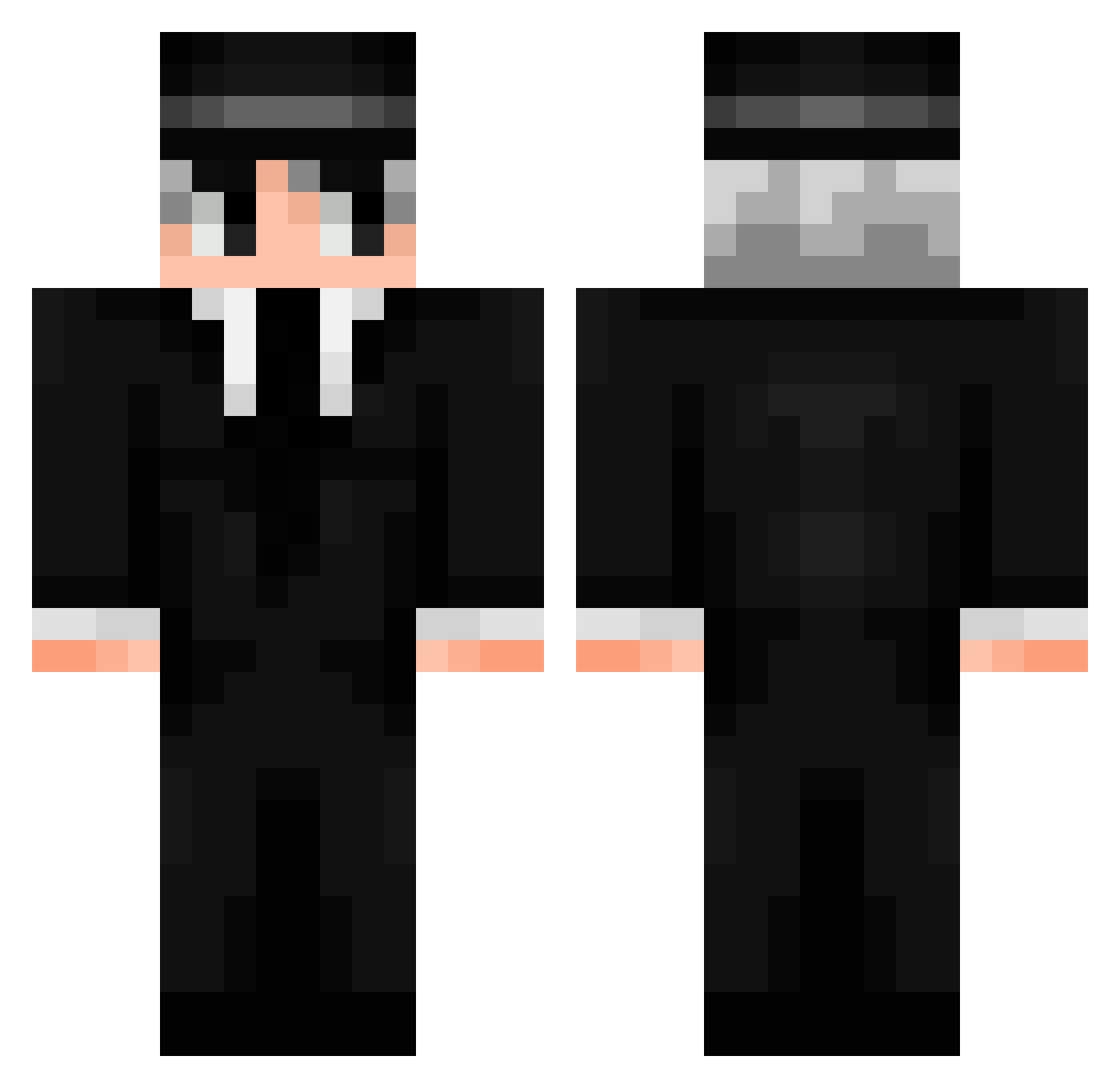 Zaqaz Minecraft skin, front and back view
