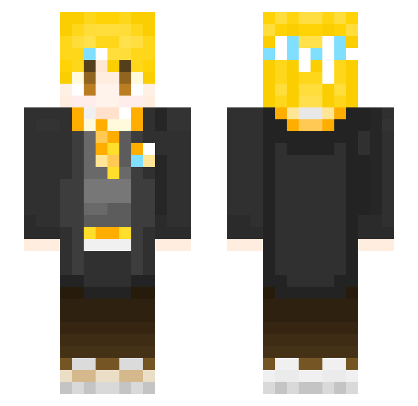NiceBowl Minecraft skin, front and back view