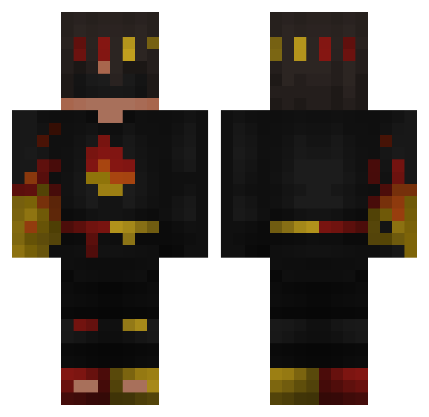 NSanyi Minecraft skin, front and back view